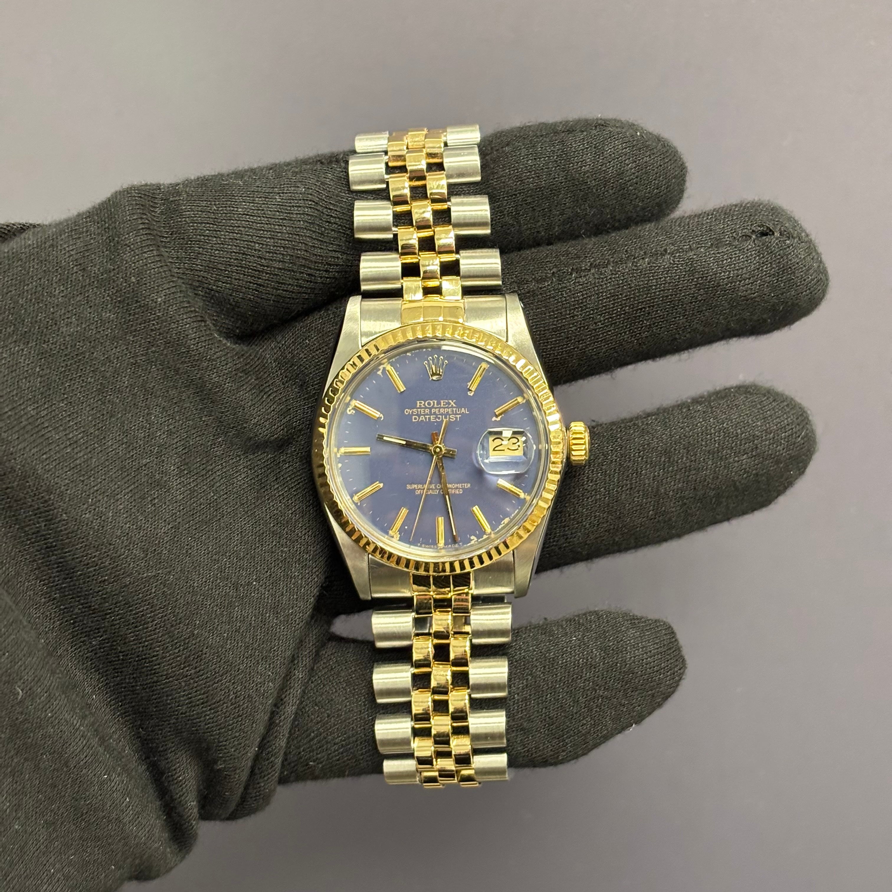 Rolex Datejust 36mm Blue Dial Watch Ref# 16013 - Happy Jewelers Fine Jewelry Lifetime Warranty
