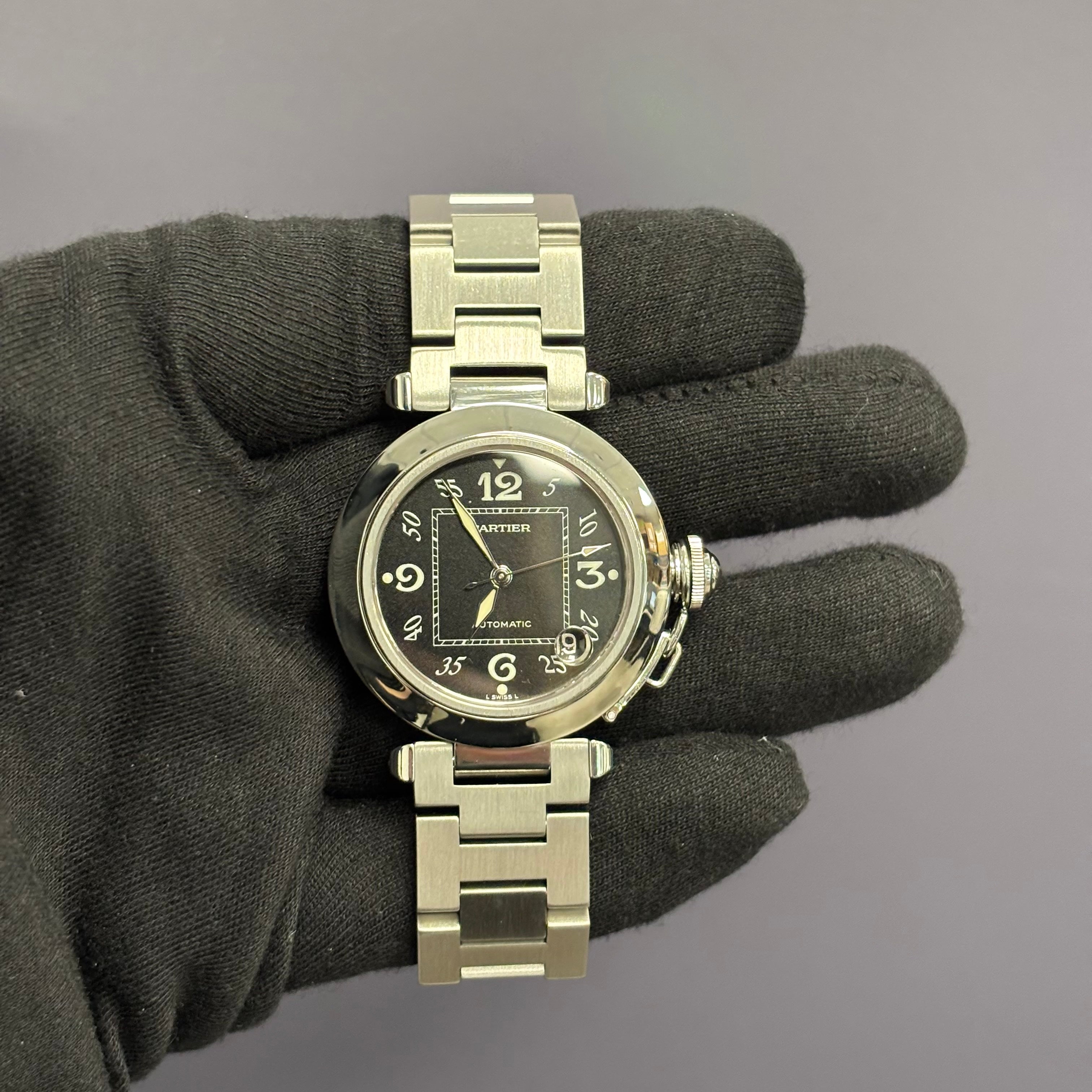 Cartier Pasha 35mm Black Dial Watch Ref# W31043M7 - Happy Jewelers Fine Jewelry Lifetime Warranty