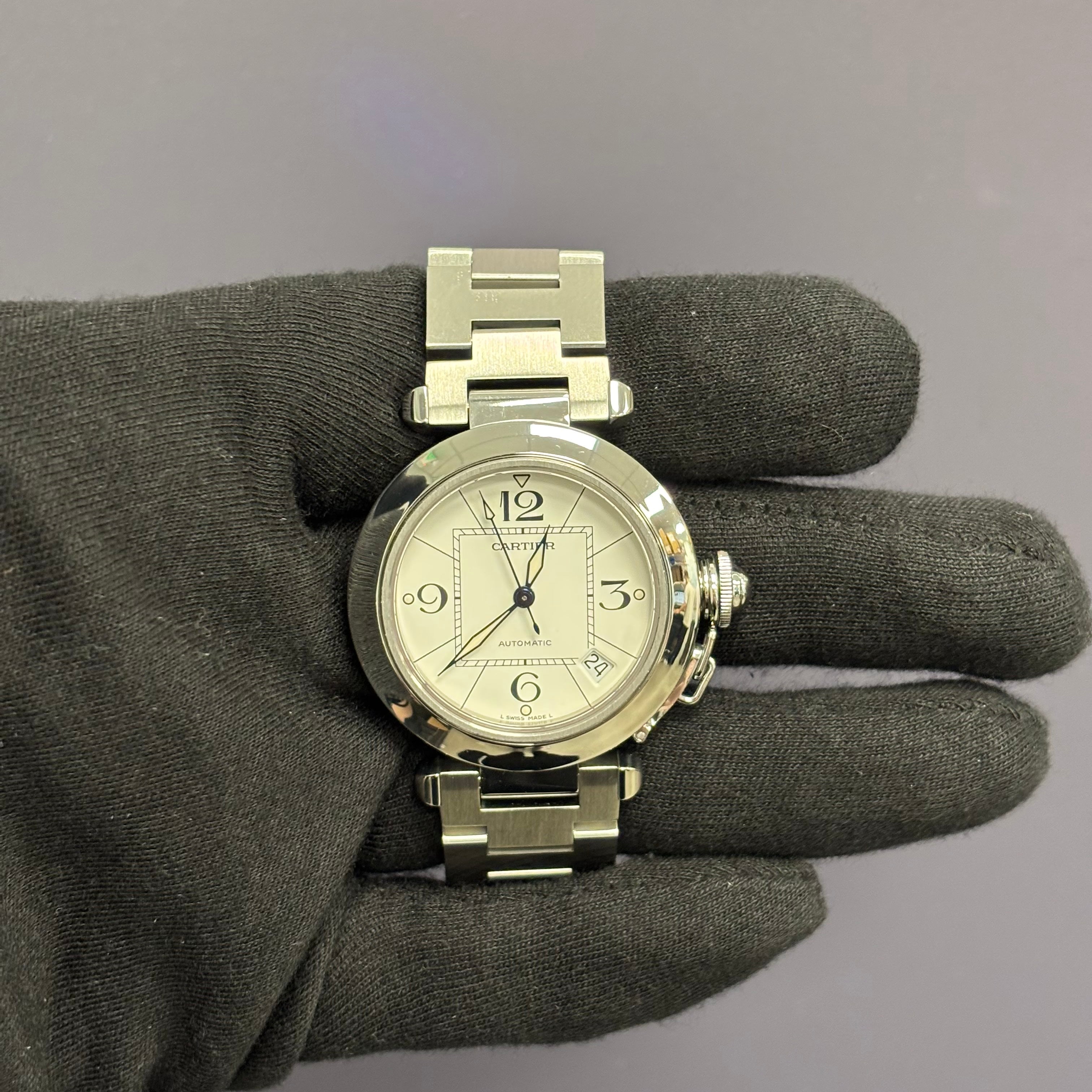 Cartier Pasha 35mm White Dial Watch Ref# W31015M7 - Happy Jewelers Fine Jewelry Lifetime Warranty