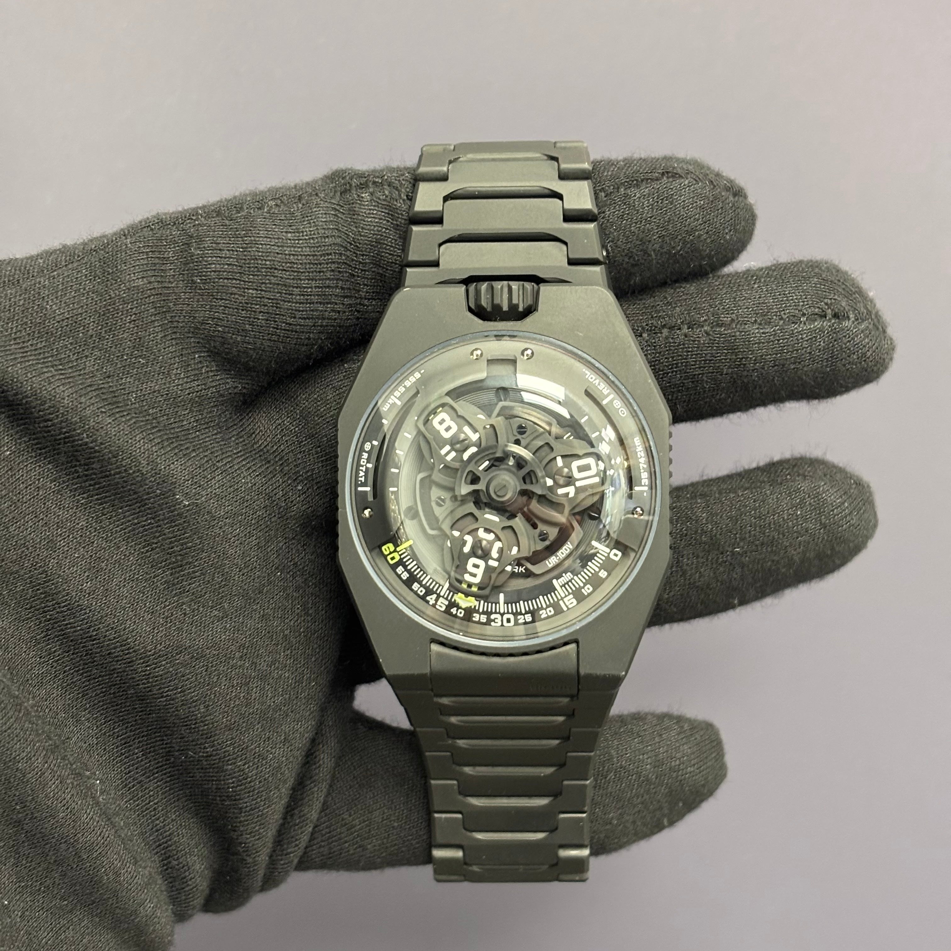 Urwerk UR-100 41mm Openworked Dial Watch Ref# UR-100V FTJ - Happy Jewelers Fine Jewelry Lifetime Warranty