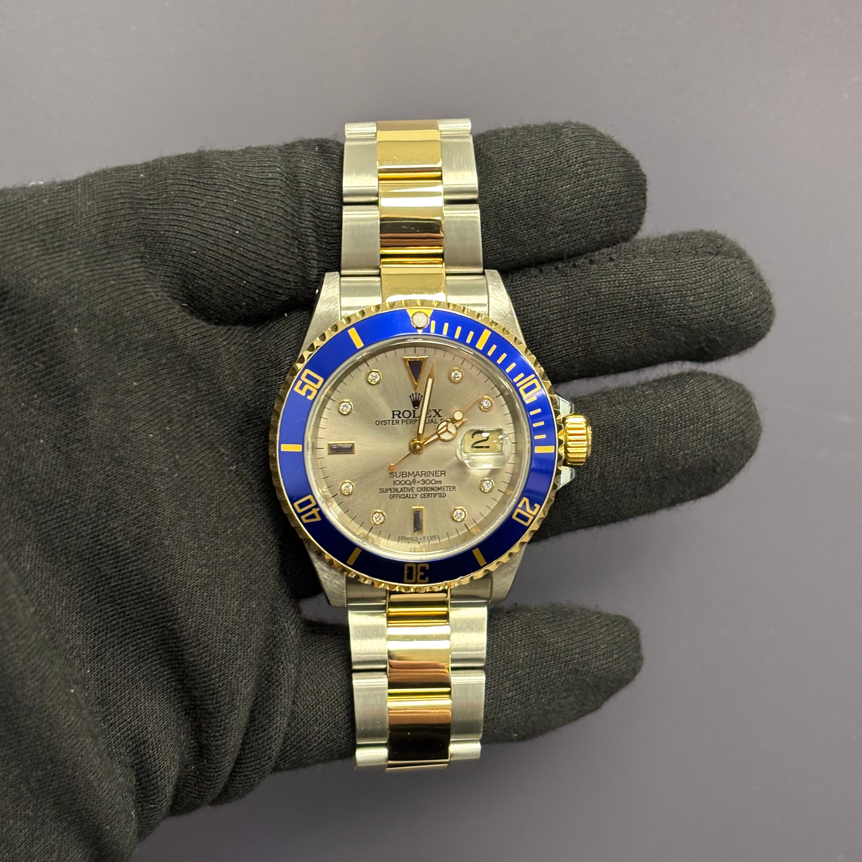 Rolex Submariner 40mm Silver Dial Watch Ref# 16613 - Happy Jewelers Fine Jewelry Lifetime Warranty