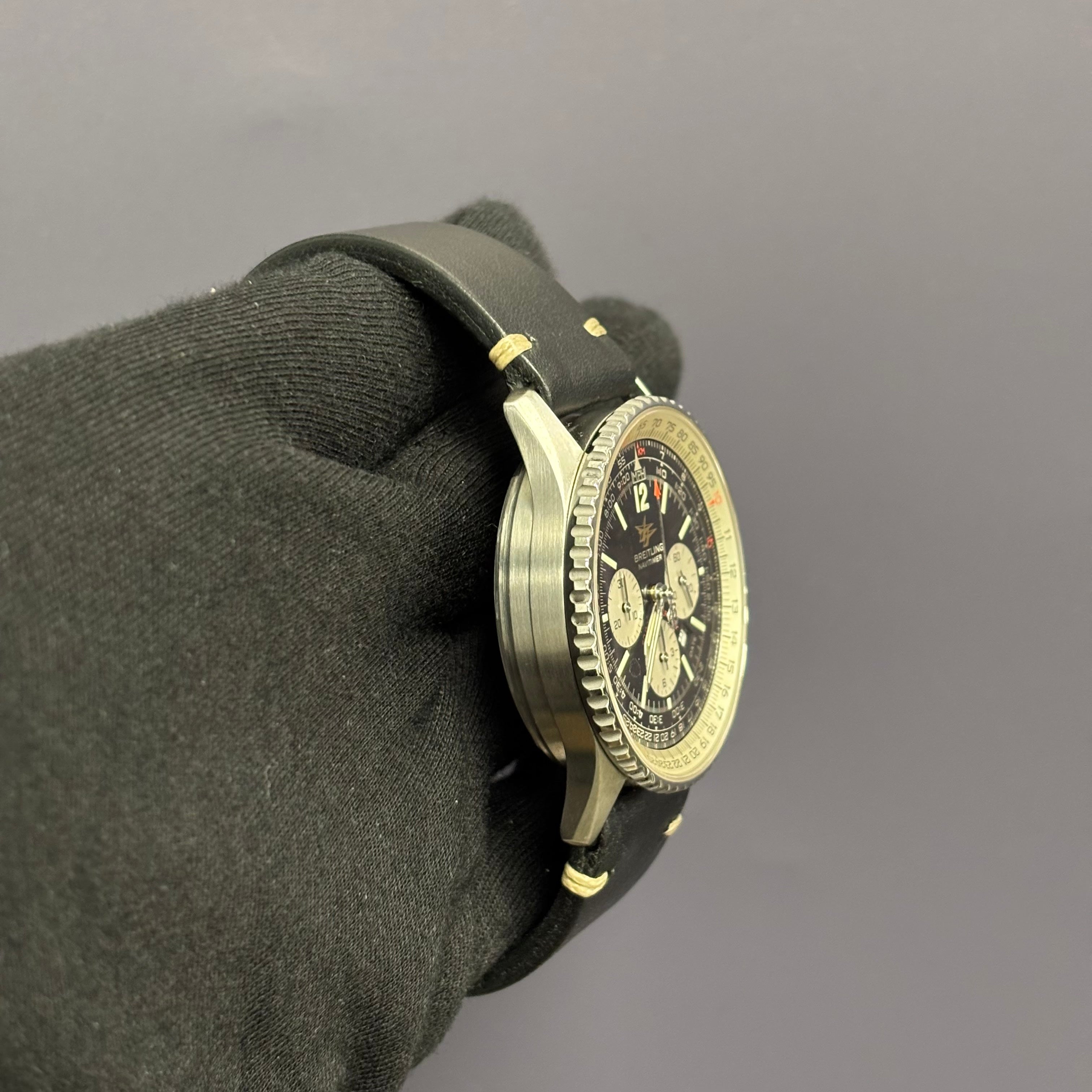 Breitling Navitimer 42mm Black Dial Watch Ref# A41322 - Happy Jewelers Fine Jewelry Lifetime Warranty