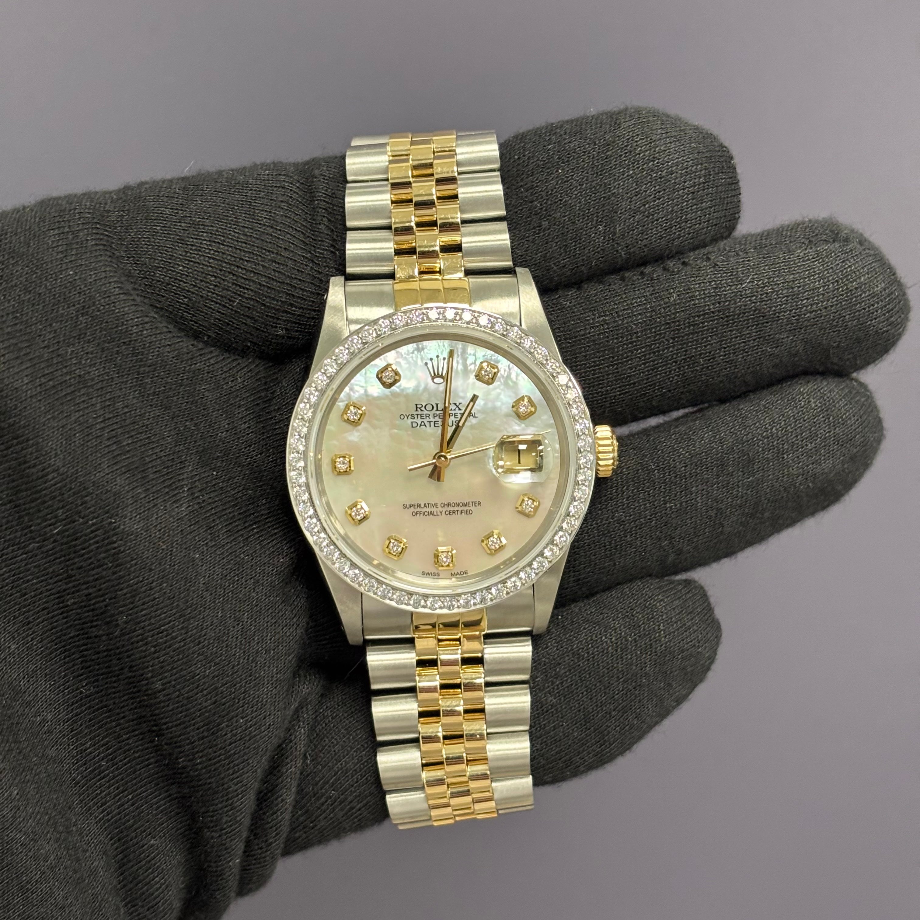 Rolex Datejust 36mm MOP Dial Watch Ref# 16013 - Happy Jewelers Fine Jewelry Lifetime Warranty