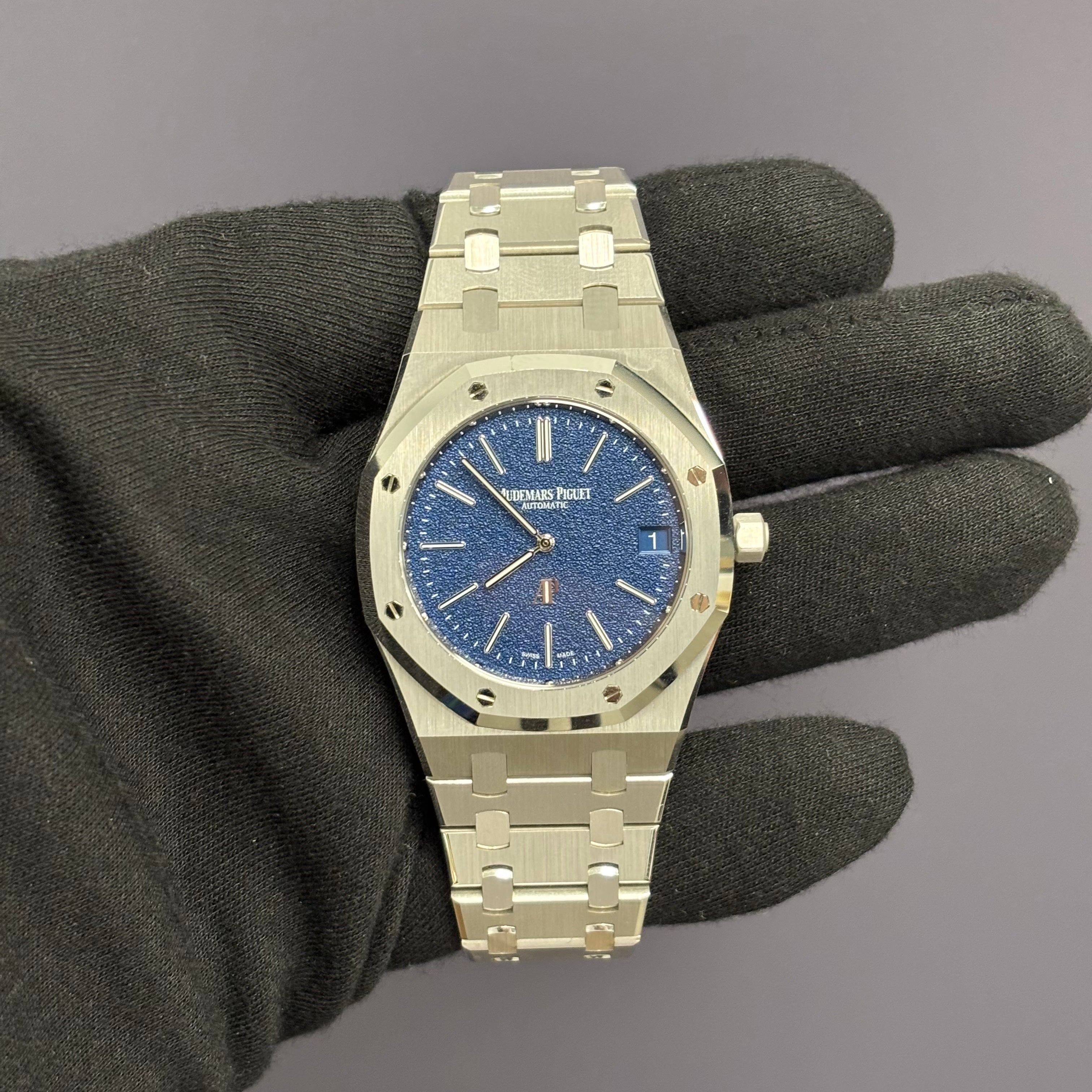 Audemars Piguet Royal Oak 39mm Blue Dial Watch Ref# 16202BC.OO.1240BC.02 - Happy Jewelers Fine Jewelry Lifetime Warranty