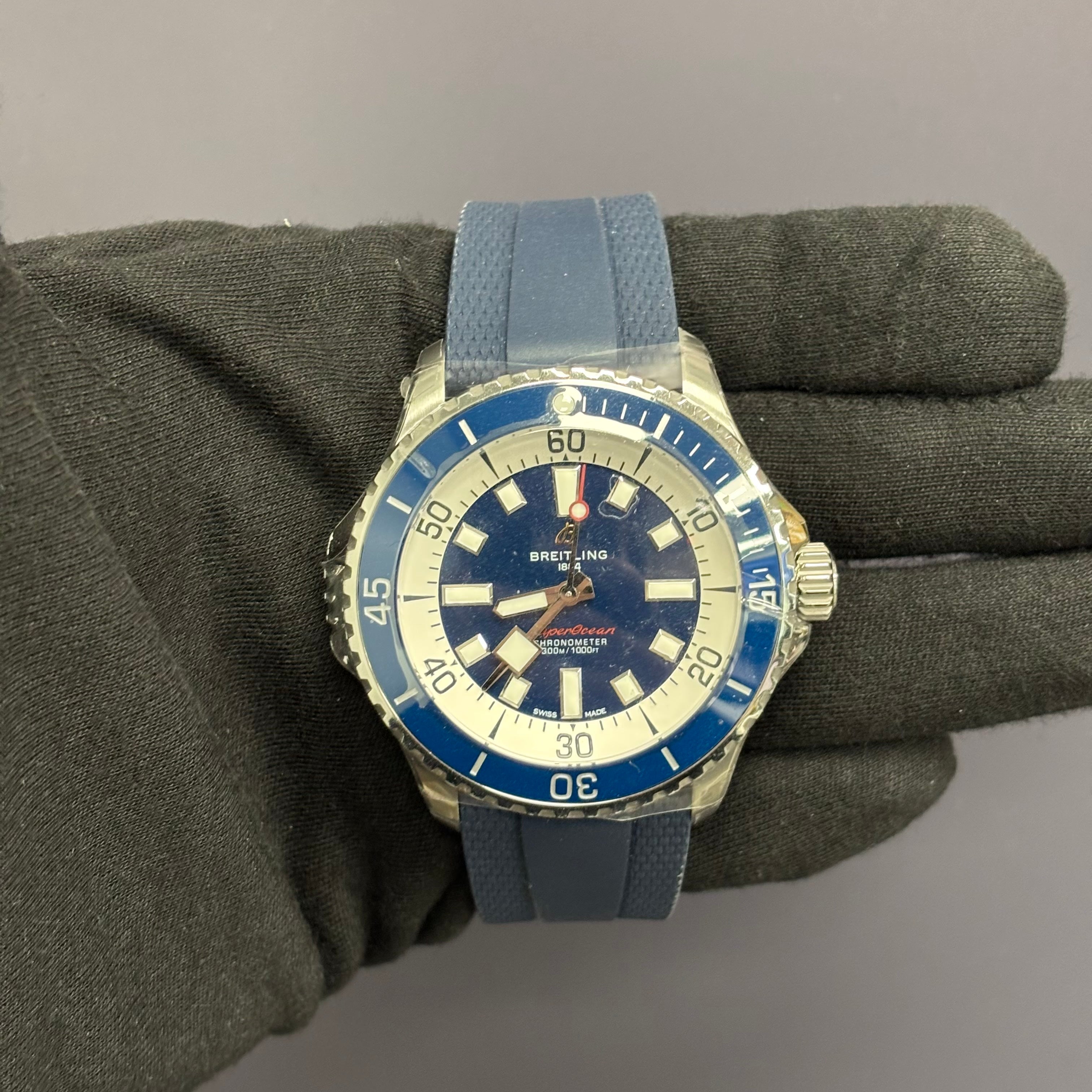 Breitling Superocean 46mm Blue Dial Watch Ref# A17378 - Happy Jewelers Fine Jewelry Lifetime Warranty