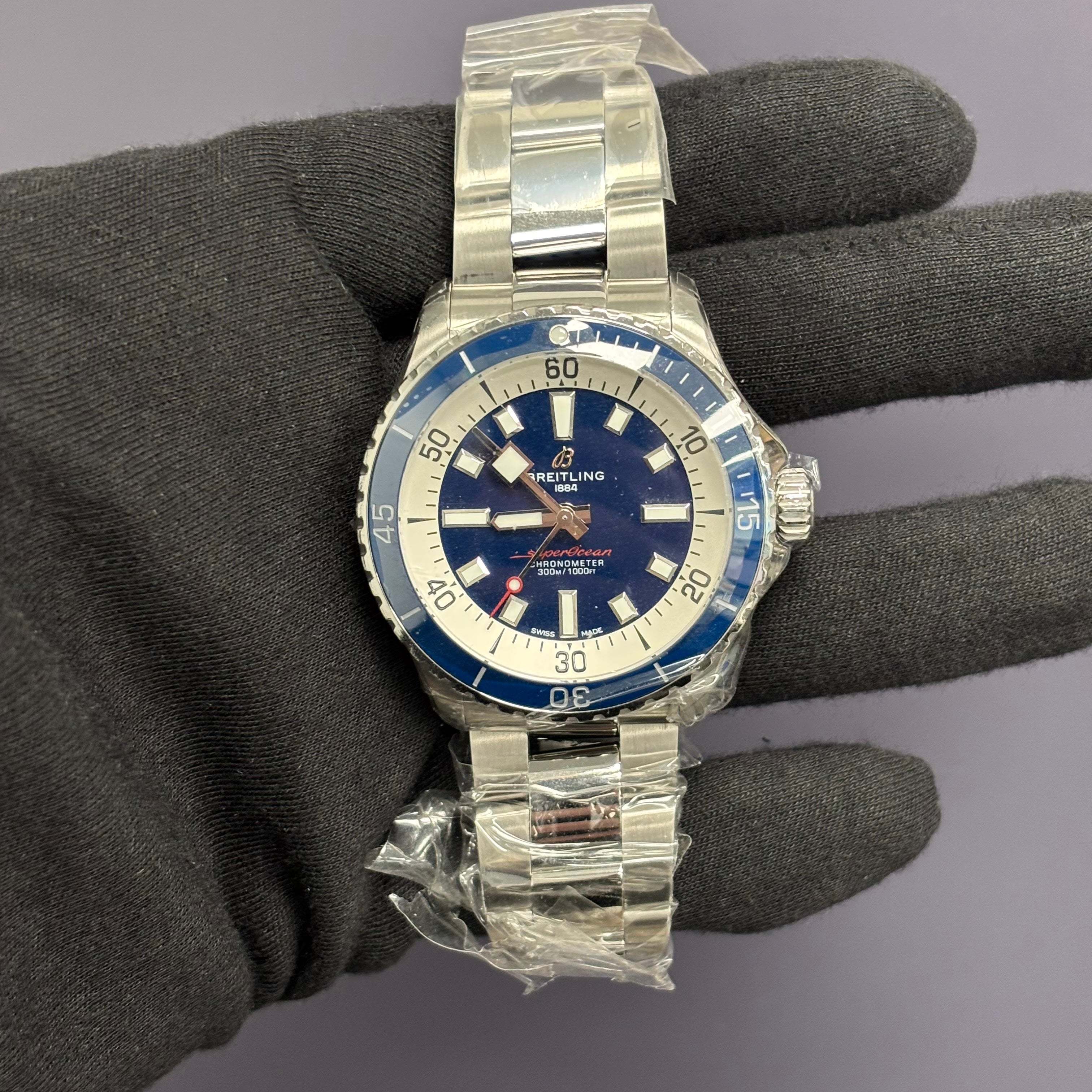 Breitling Superocean 42mm Blue Dial Watch Ref# A17375 - Happy Jewelers Fine Jewelry Lifetime Warranty