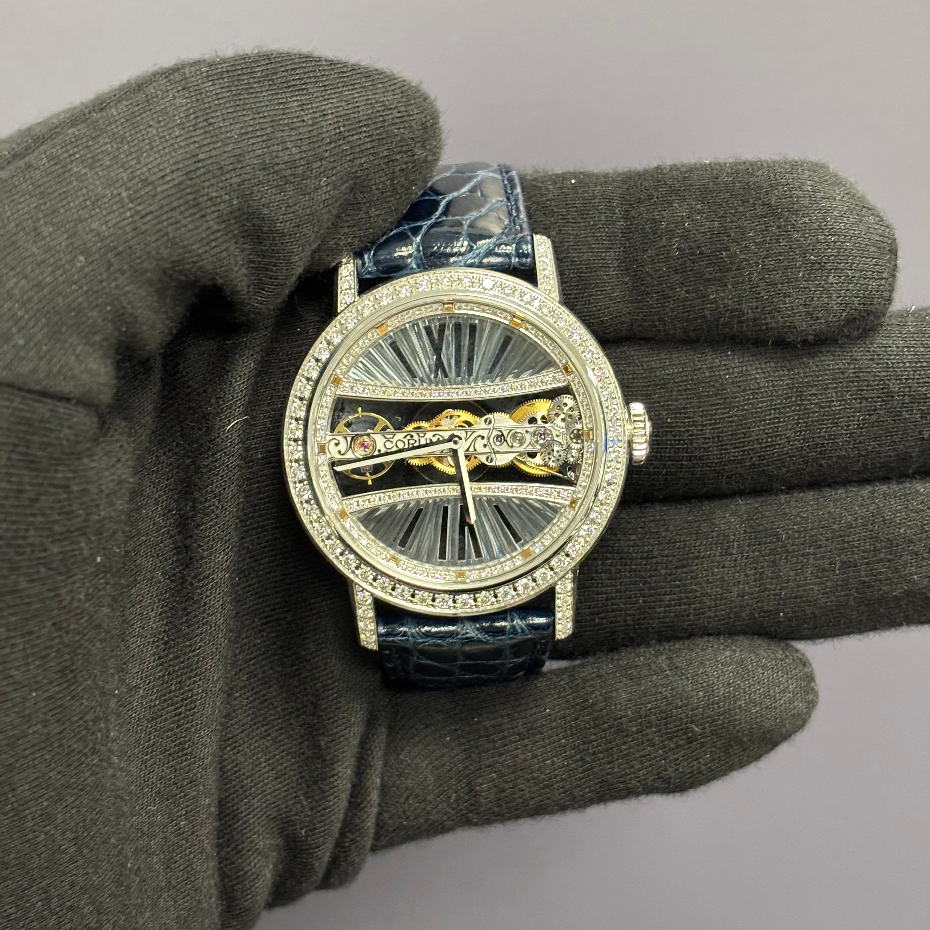 Corum Golden Bridge 39mm Skeleton Dial Watch Ref# B113/03169 - Happy Jewelers Fine Jewelry Lifetime Warranty