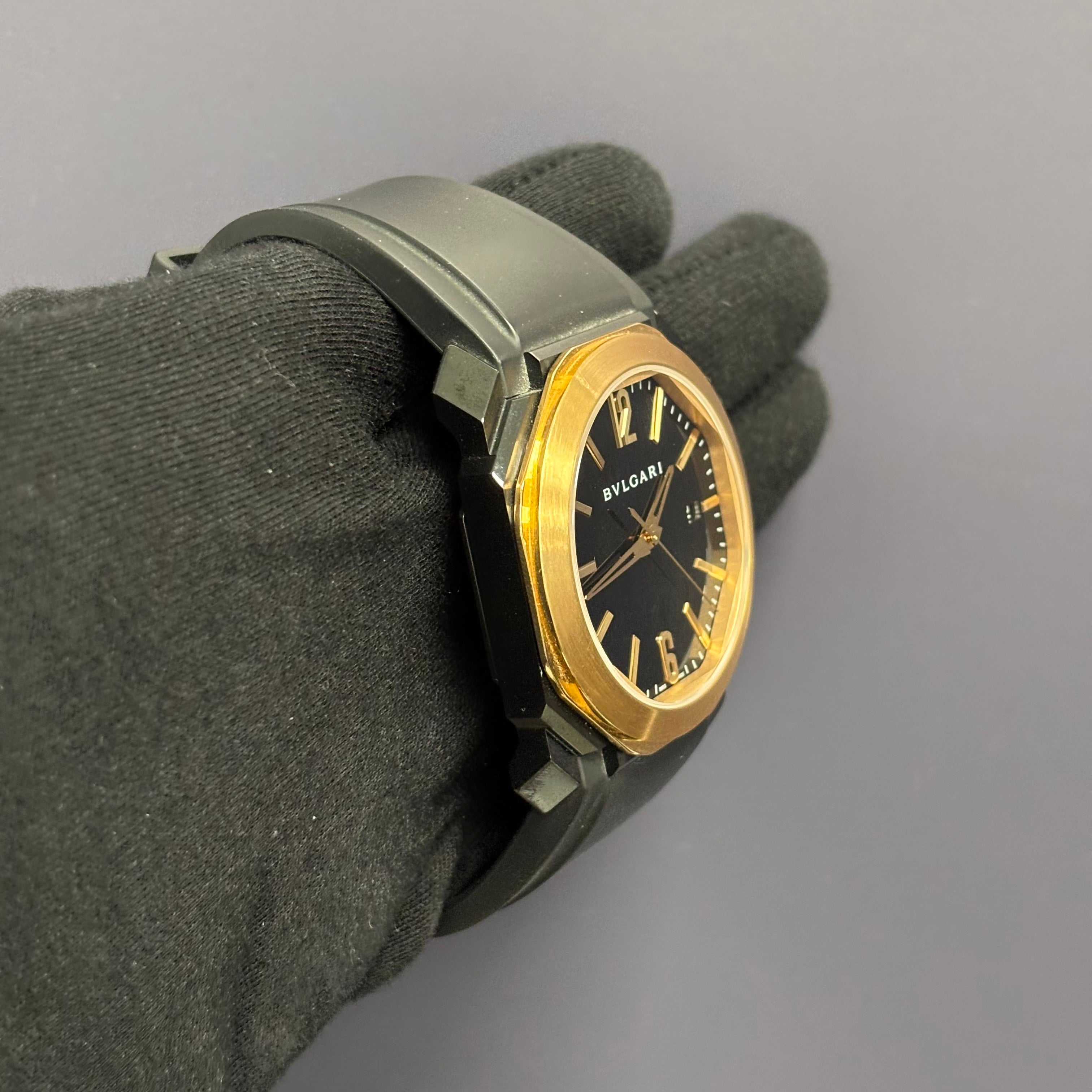 Bvlgari Octo 41mm Black Dial Watch Ref# 102485 - Happy Jewelers Fine Jewelry Lifetime Warranty