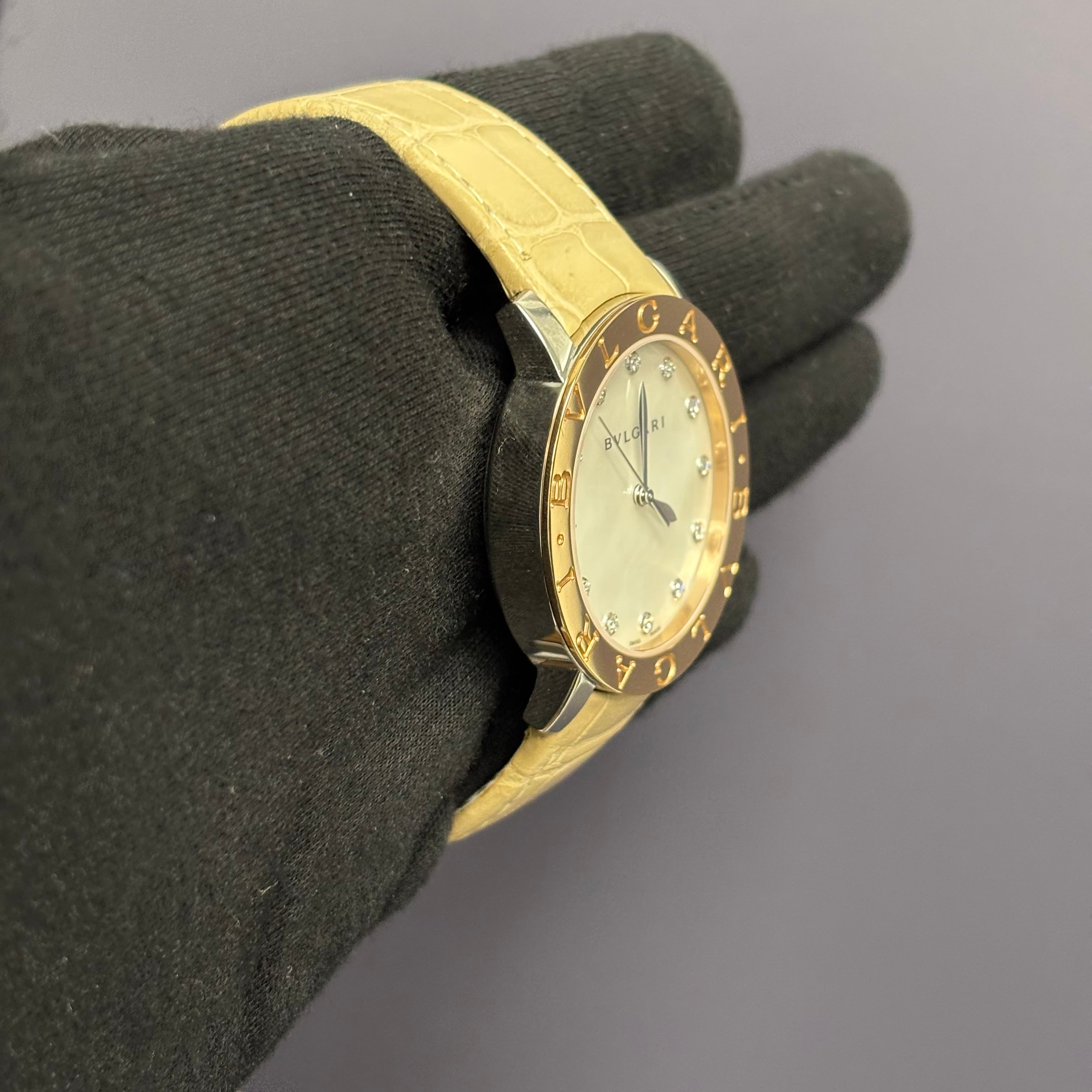 Bvlgari Bulagri 37mm MOP Dial Watch Ref# 101895 - Happy Jewelers Fine Jewelry Lifetime Warranty