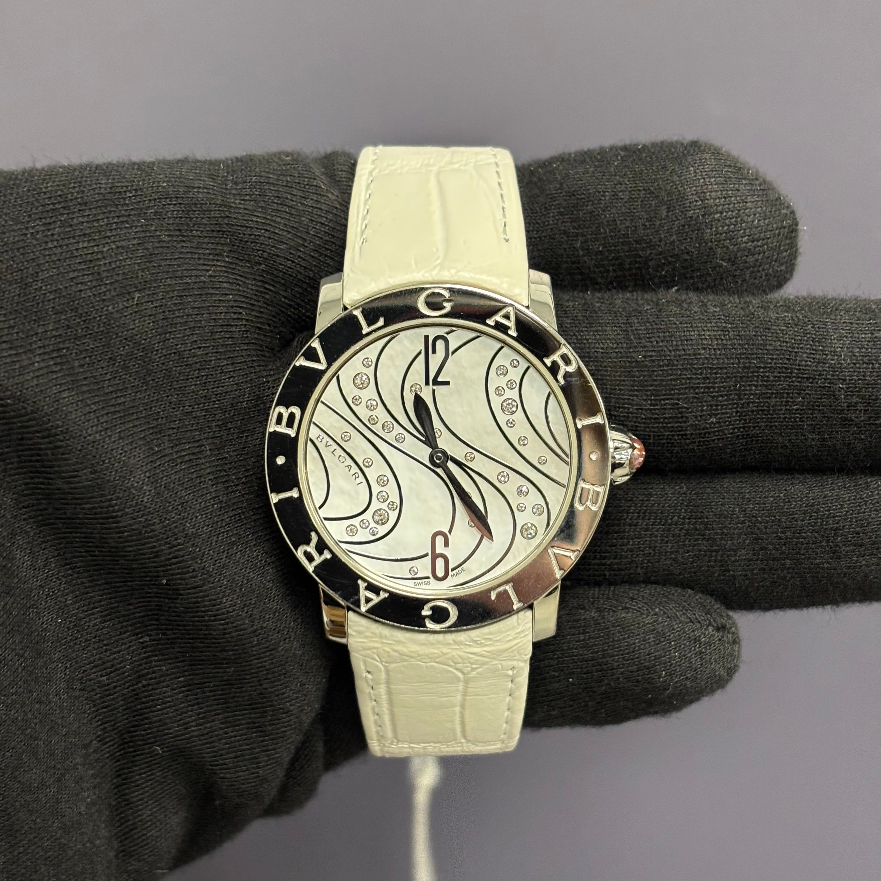 Bvlgari Bulagri 37mm MOP Dial Watch Ref# 102030 - Happy Jewelers Fine Jewelry Lifetime Warranty