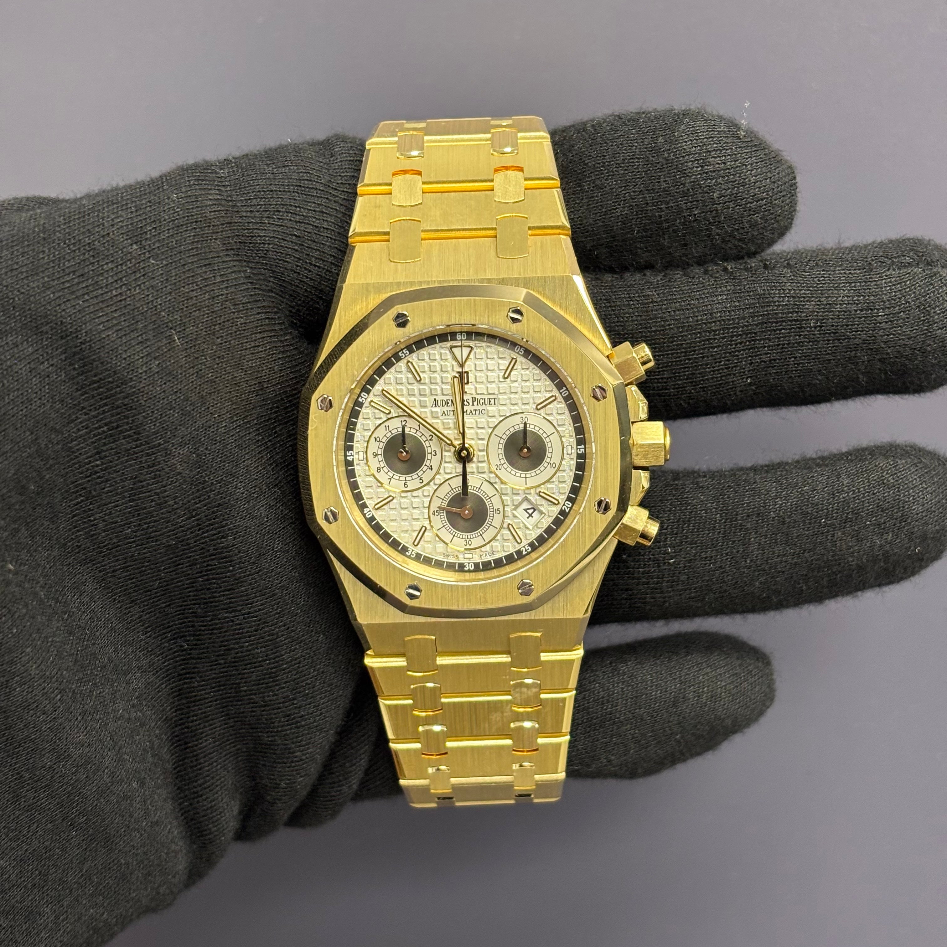 Audemars Piguet Royal Oak 39mm White Dial Watch Ref# 26022BA.OO.D098CR.01 - Happy Jewelers Fine Jewelry Lifetime Warranty