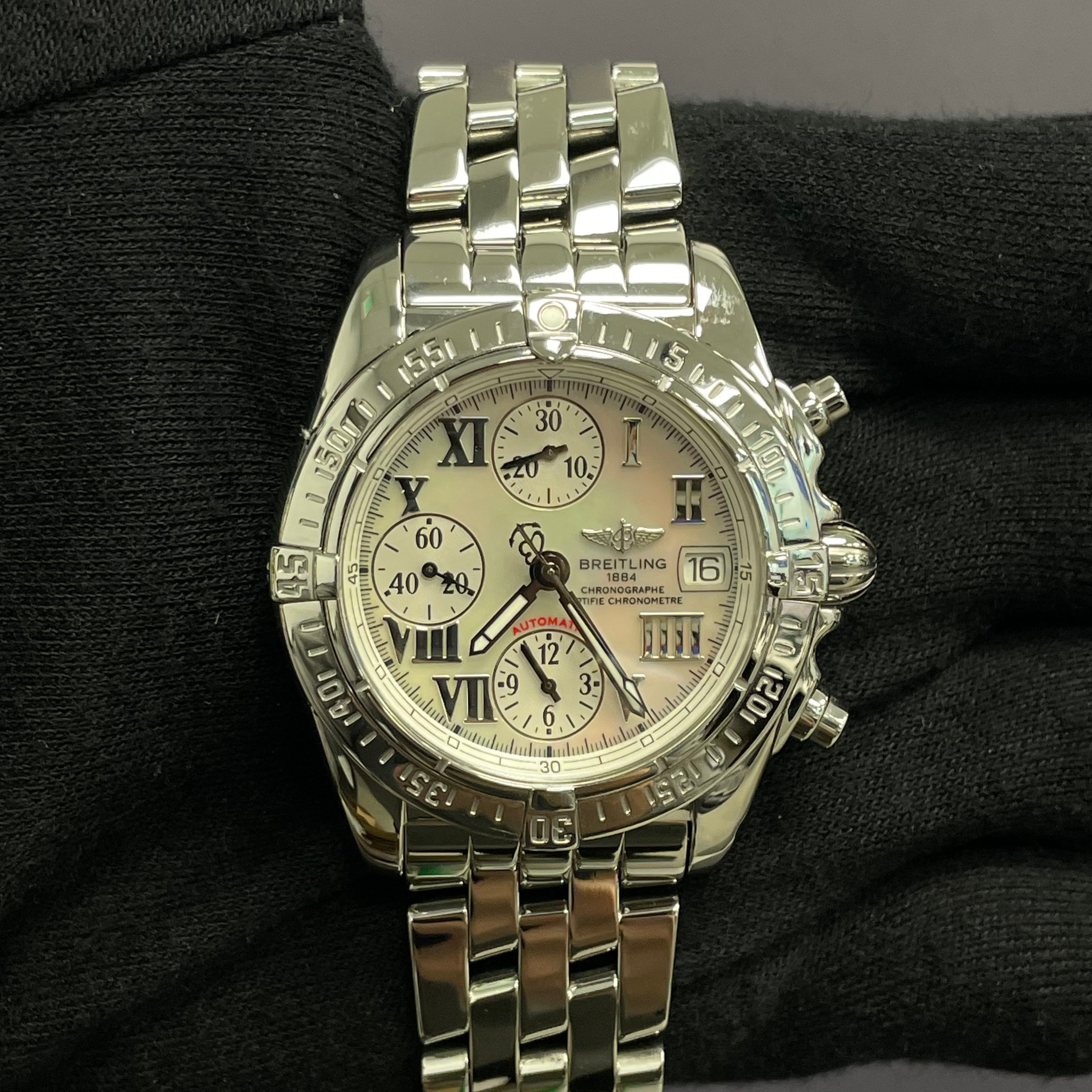 Breitling Cockpit 39mm MOP Dial Watch Ref# A13358 - Happy Jewelers Fine Jewelry Lifetime Warranty