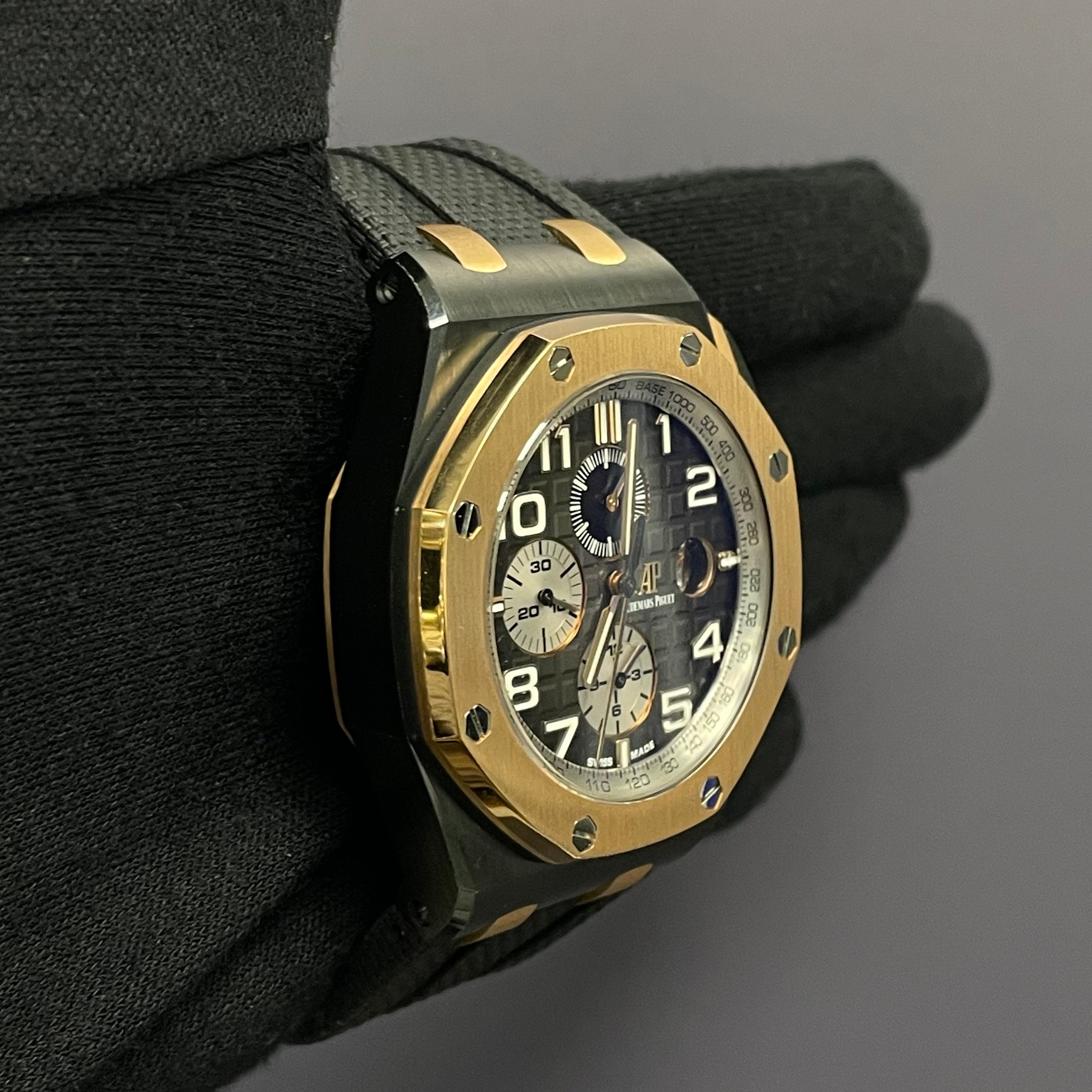 Audemars Piguet Royal Oak 44mm Grey Dial Watch Ref# 26405NR.OO.A002CA.01 - Happy Jewelers Fine Jewelry Lifetime Warranty