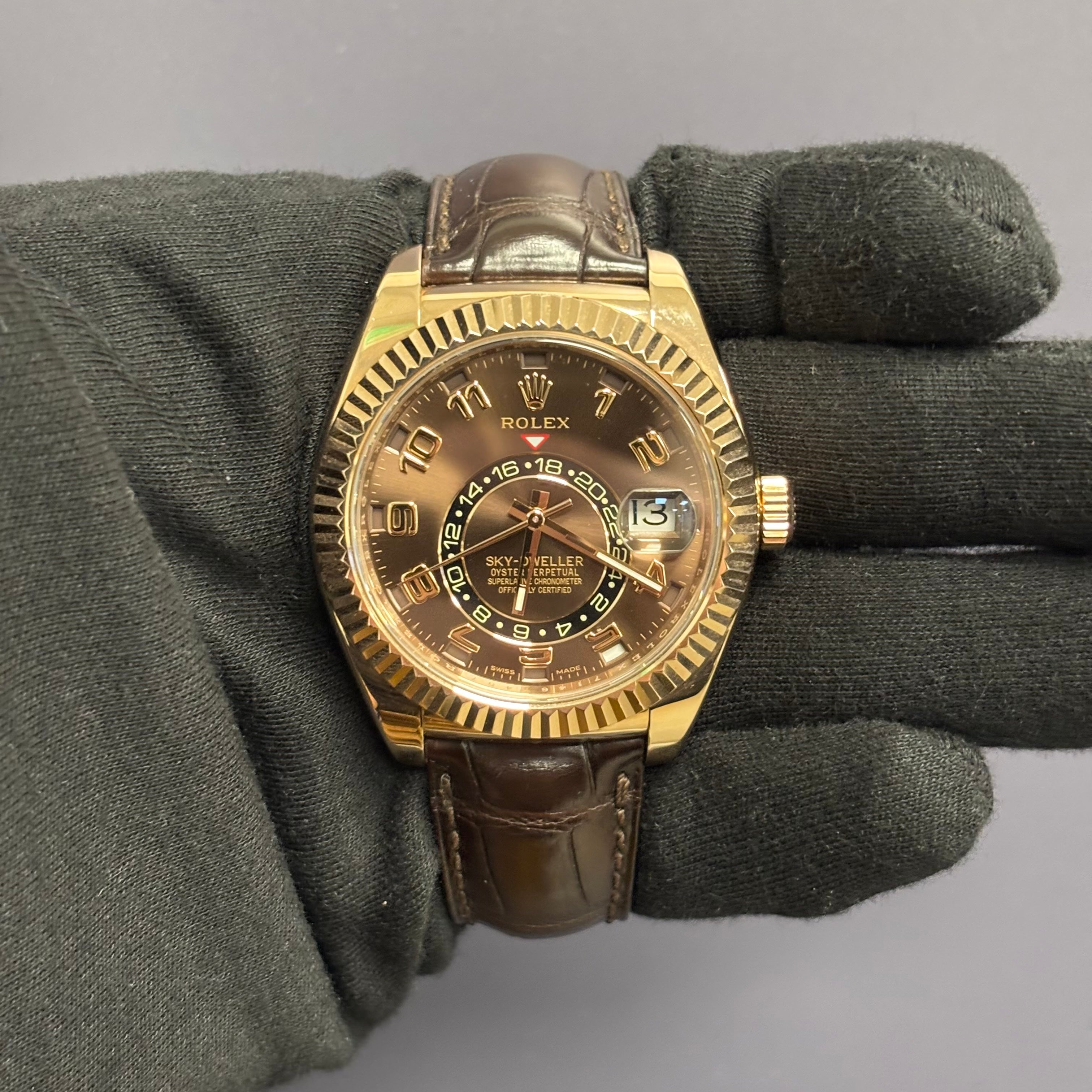 Rolex Sky-Dweller 42mm Chocolate Dial Watch Ref# 326135 - Happy Jewelers Fine Jewelry Lifetime Warranty