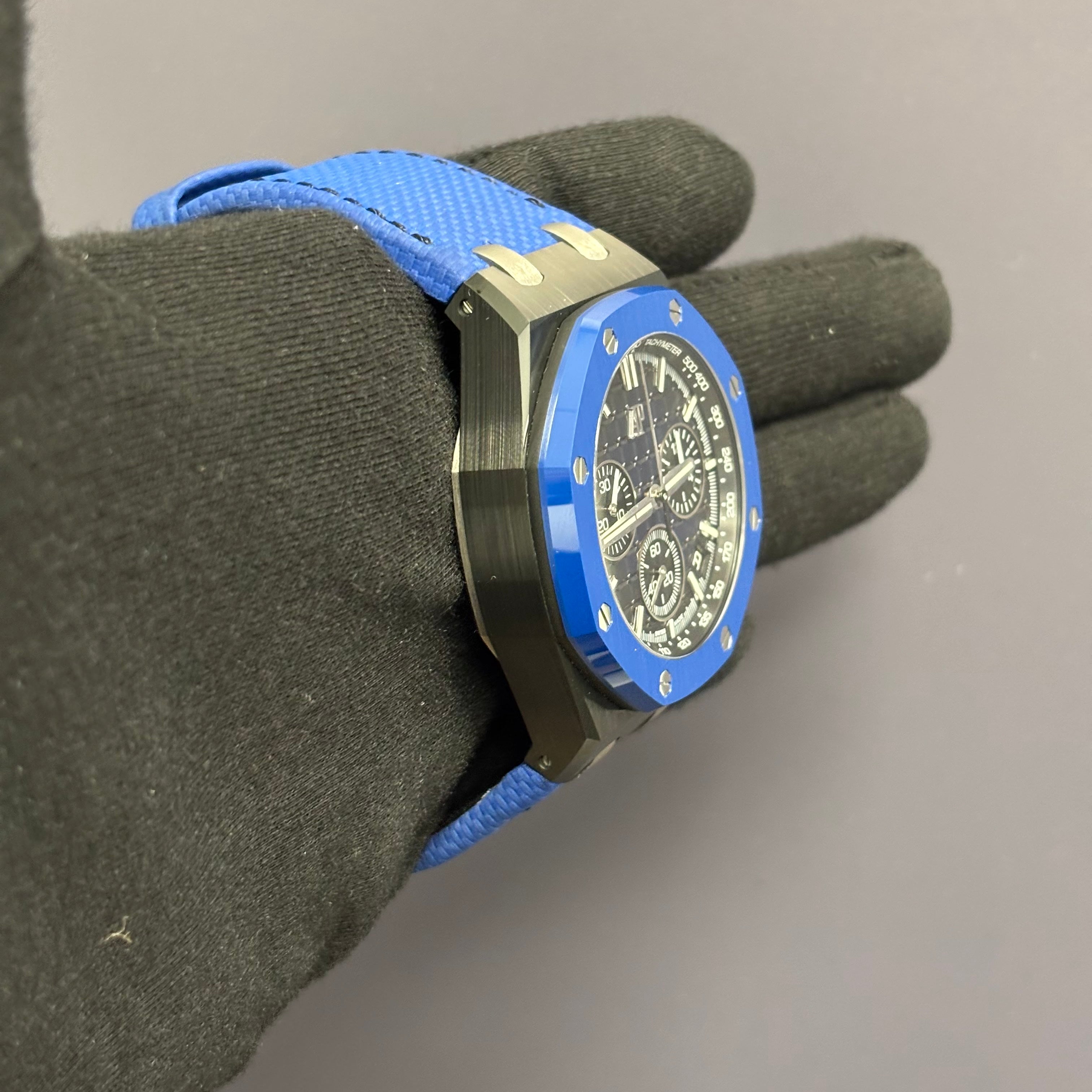 Audemars Piguet Royal Oak Offshore 43mm Blue Dial Watch Ref# 26420CE.OO.A043VE.01 - Happy Jewelers Fine Jewelry Lifetime Warranty