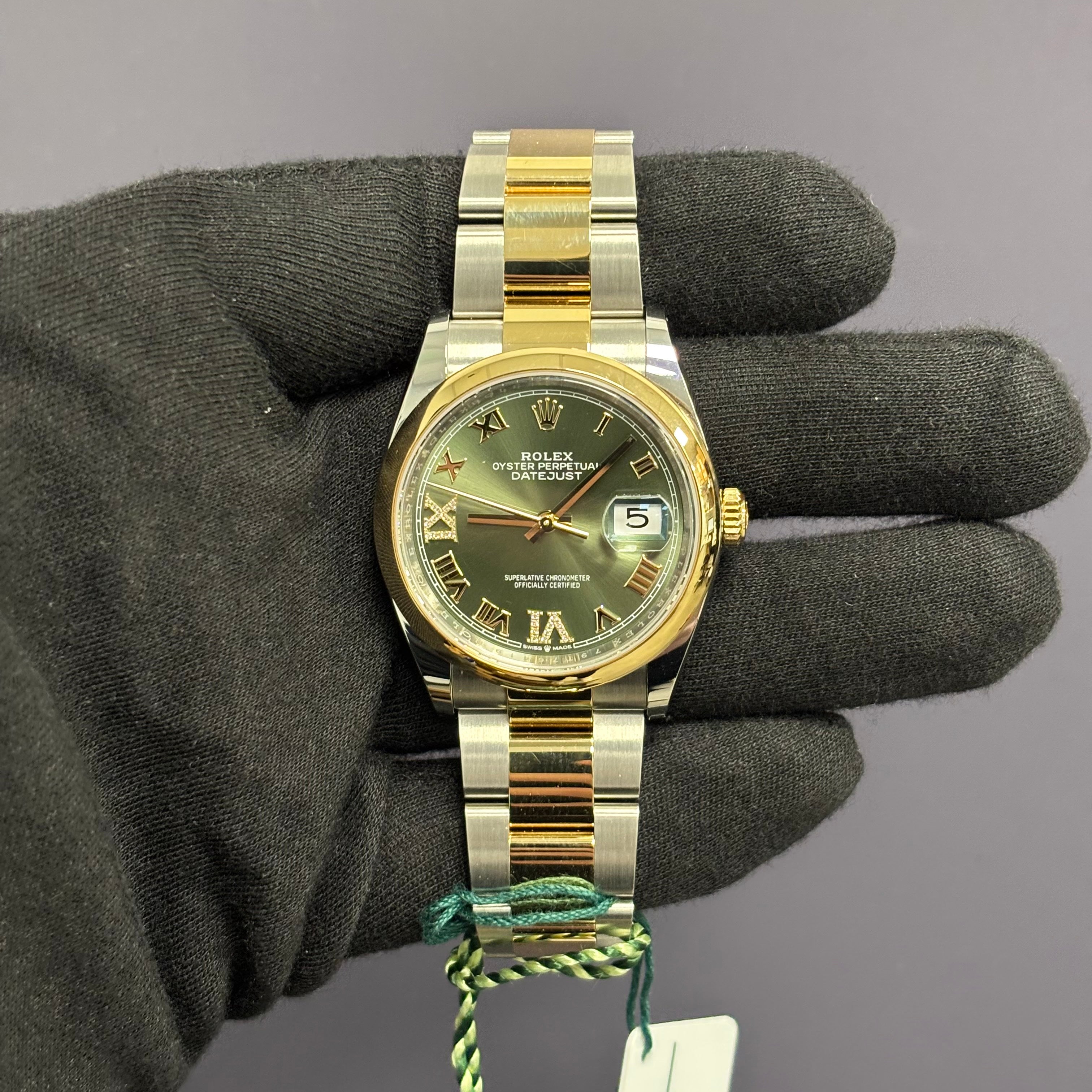 Rolex Datejust 36mm Green Dial Watch Ref# 126203 - Happy Jewelers Fine Jewelry Lifetime Warranty