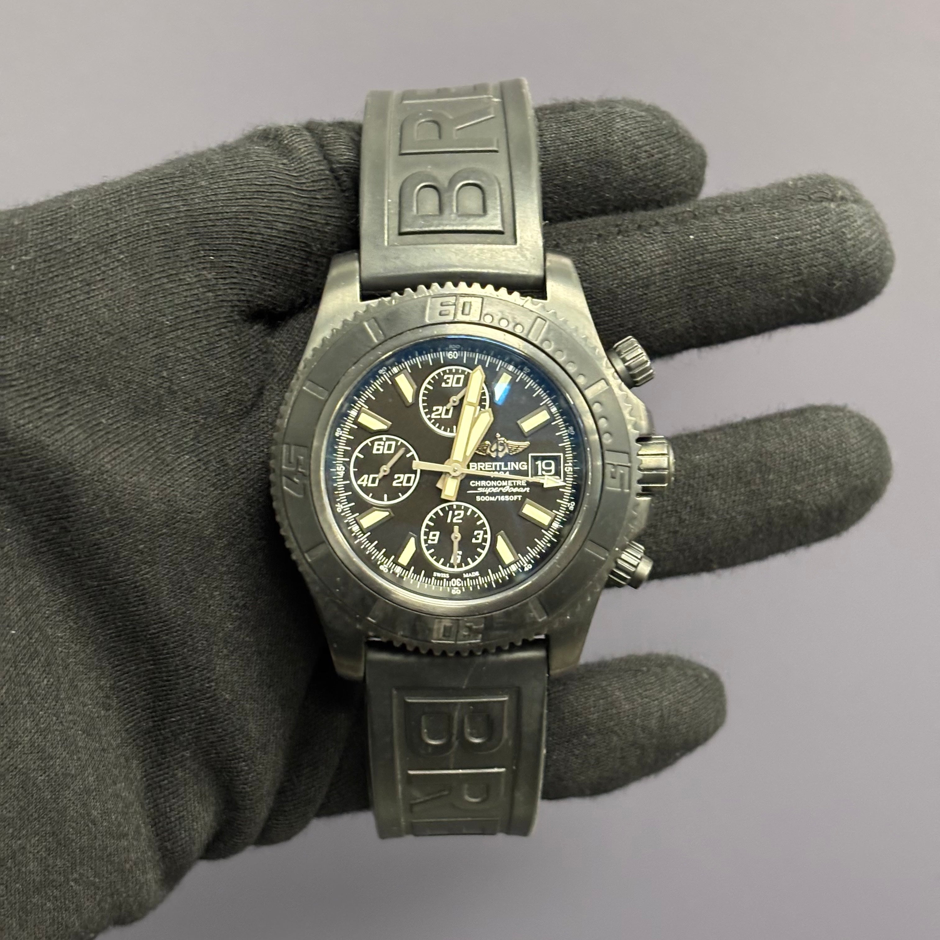 Breitling Superocean 44mm Black Dial Watch Ref# M13341 - Happy Jewelers Fine Jewelry Lifetime Warranty