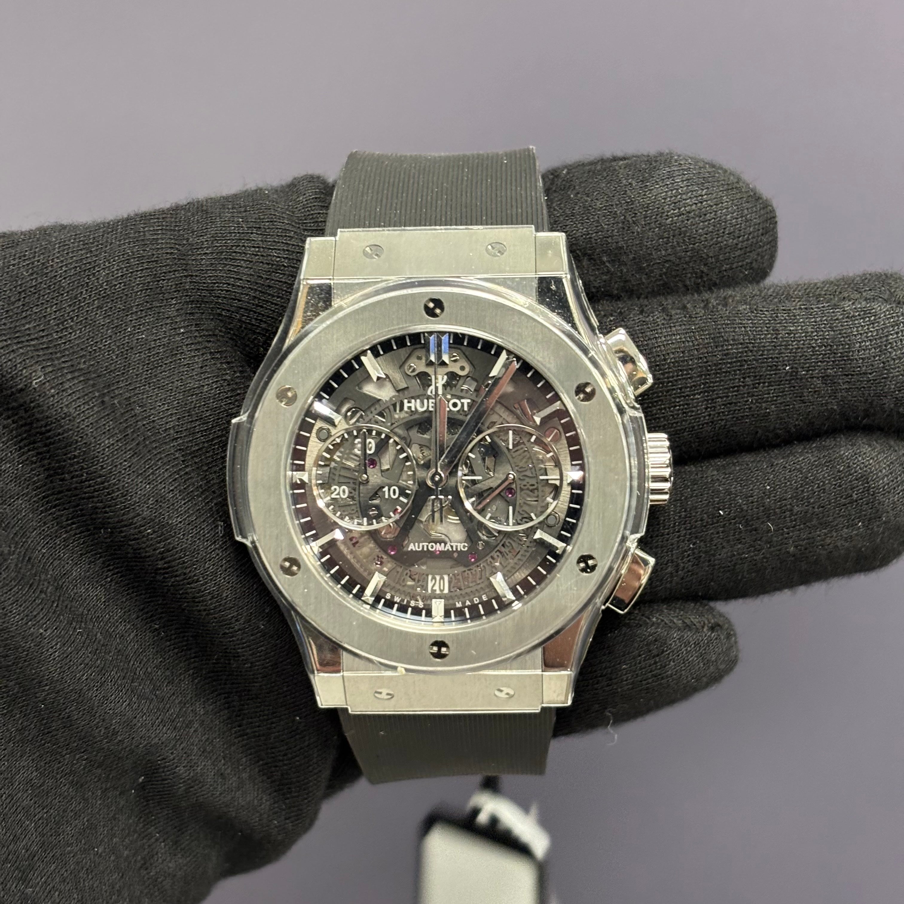 Hublot Classic Fusion 45mm Openwork Dial Watch Ref# 525.NX.0170.LR - Happy Jewelers Fine Jewelry Lifetime Warranty