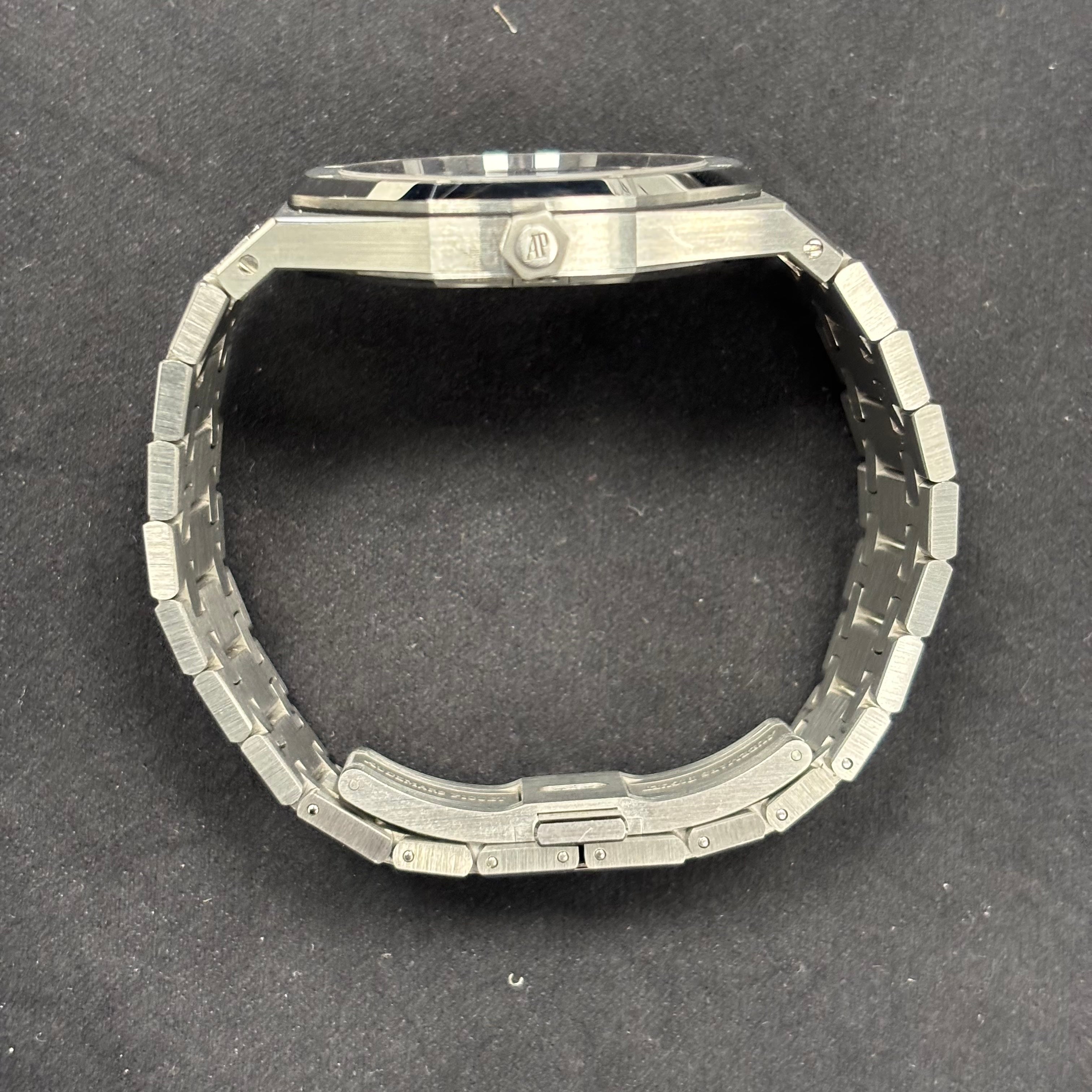 Audemars Piguet Royal Oak 39mm Blue Dial Watch Ref# 15202ST.OO.1240ST.01.A - Happy Jewelers Fine Jewelry Lifetime Warranty