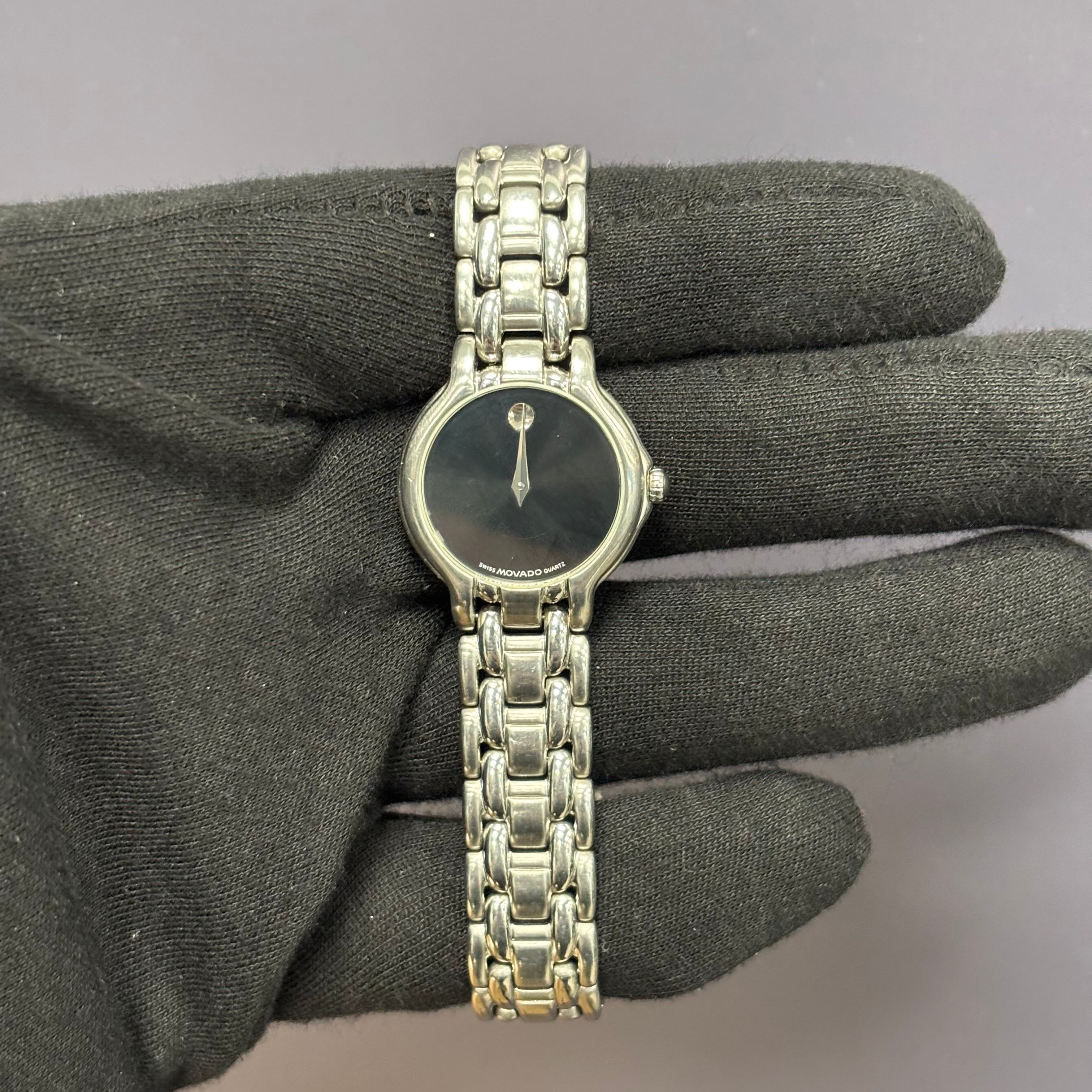 Movado Museum 23.5mm Black Dial Watch Ref# 84 E4 9824 - Happy Jewelers Fine Jewelry Lifetime Warranty