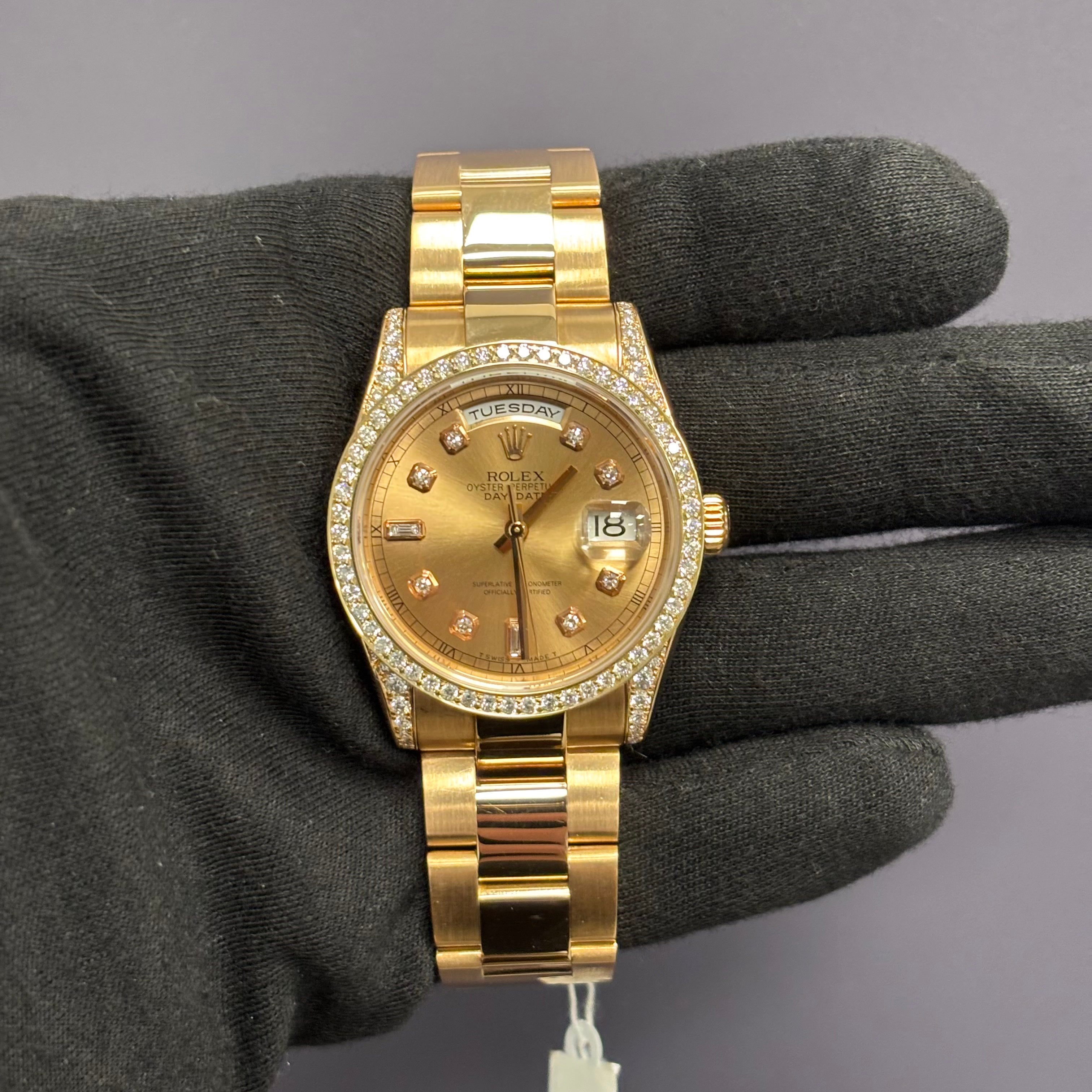 Rolex Day-Date 36mm Sundust Dial Watch Ref# 118205 - Happy Jewelers Fine Jewelry Lifetime Warranty