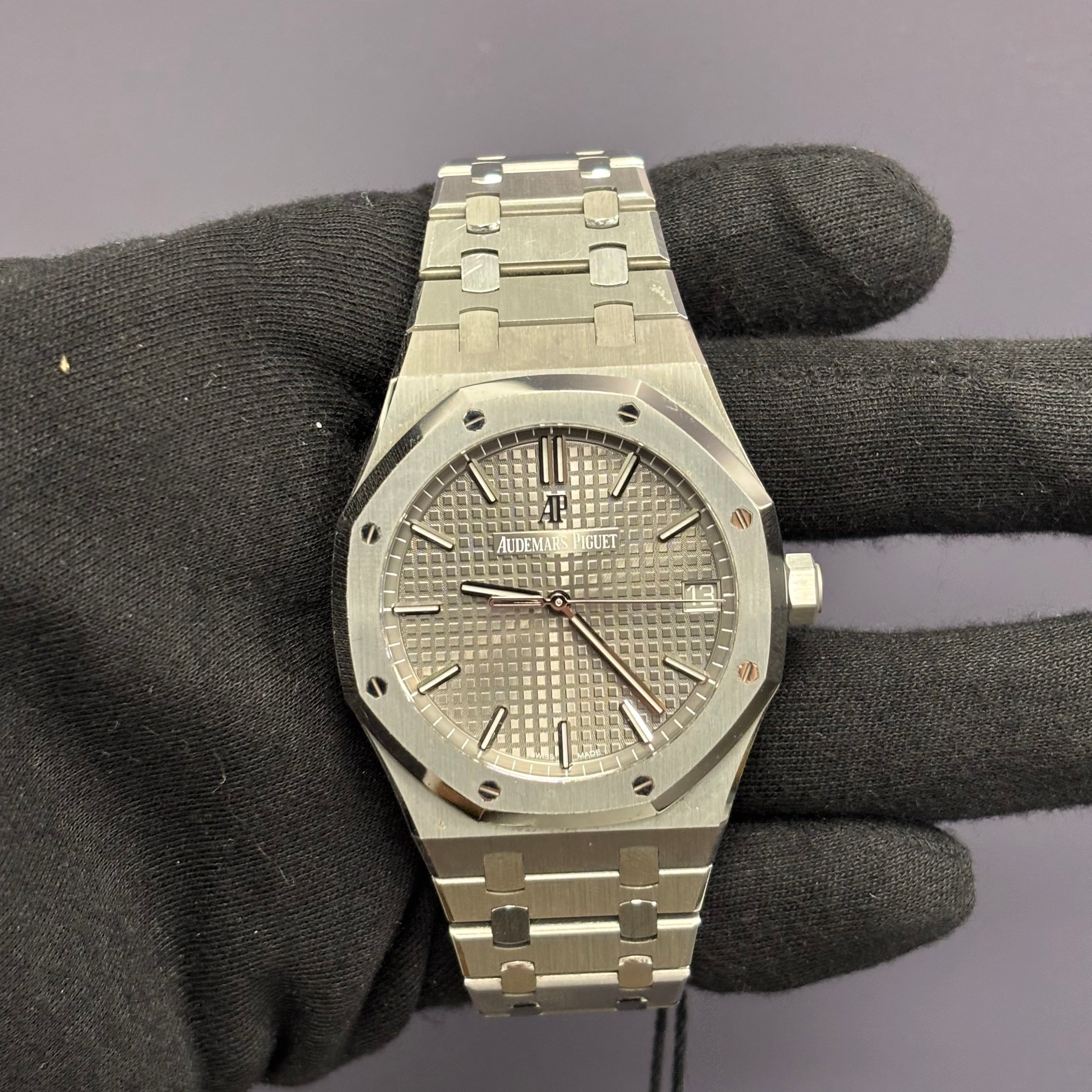 Audemars Piguet Royal Oak 41mm Grey Dial Watch Ref# 15500ST.OO.1220ST.02 - Happy Jewelers Fine Jewelry Lifetime Warranty