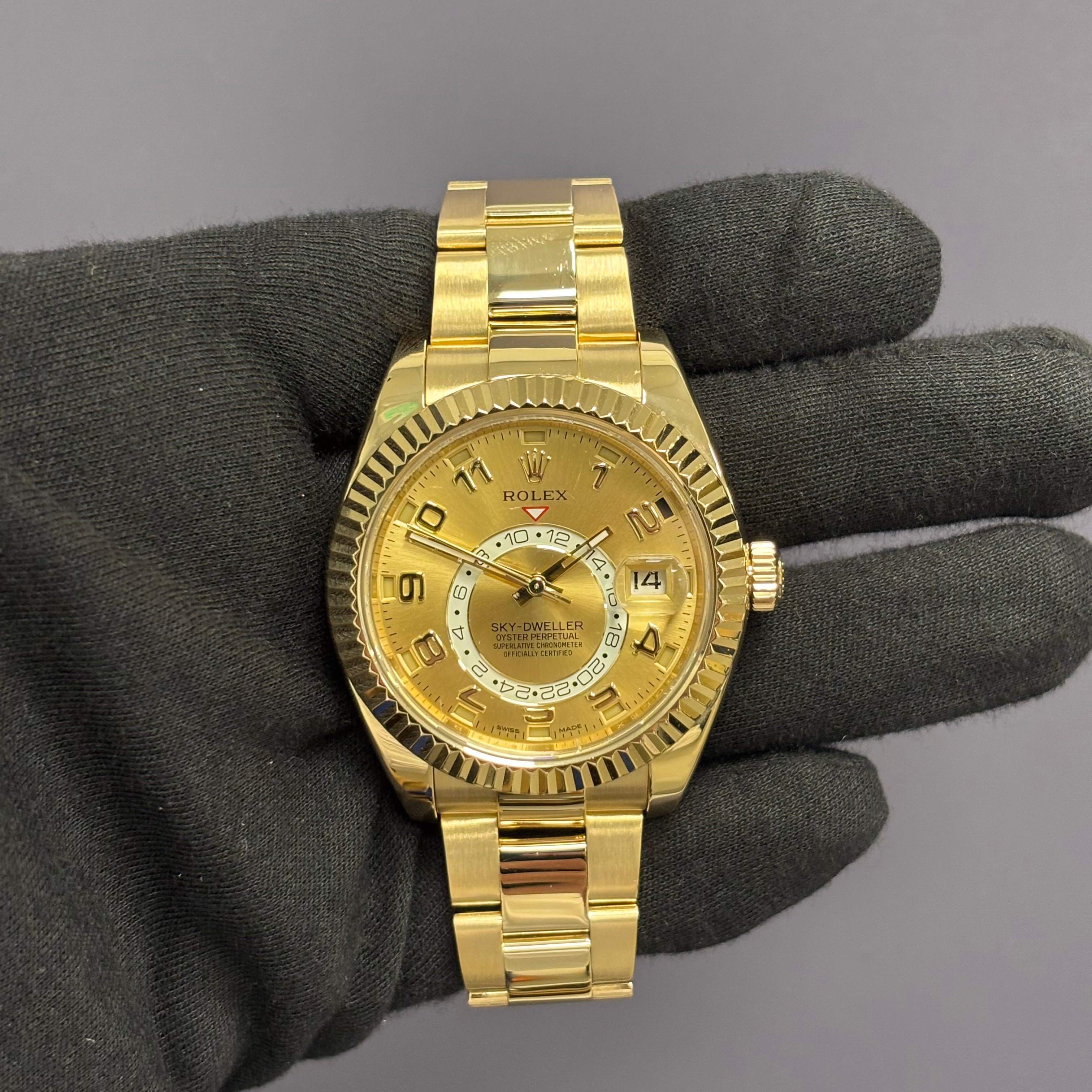 Rolex Sky-Dweller 42mm Champagne Dial Watch Ref# 326938 - Happy Jewelers Fine Jewelry Lifetime Warranty