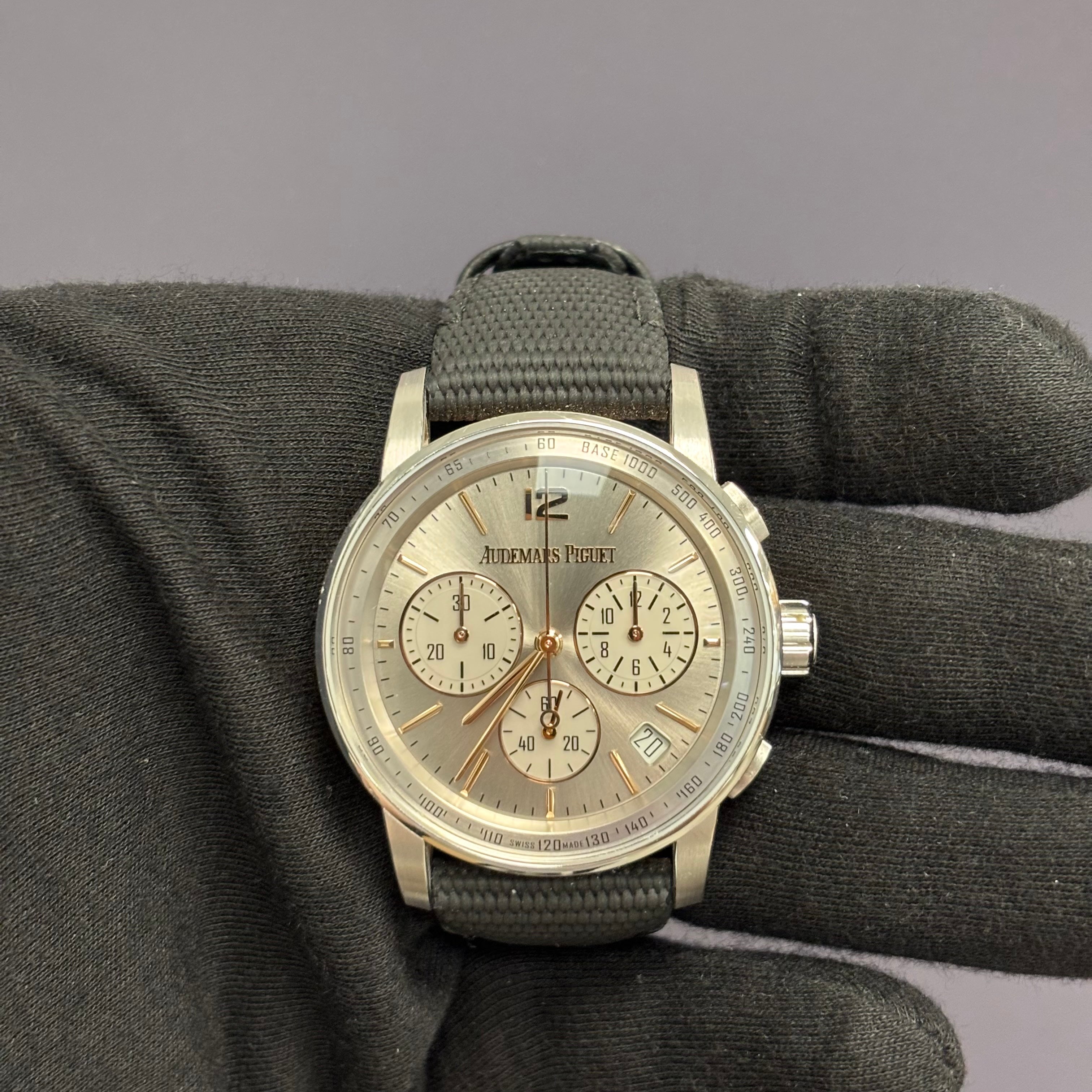 Audemars Piguet Code 11.59 41mm Silver Dial Watch Ref# 26393CR.OO.A008KB.01 - Happy Jewelers Fine Jewelry Lifetime Warranty