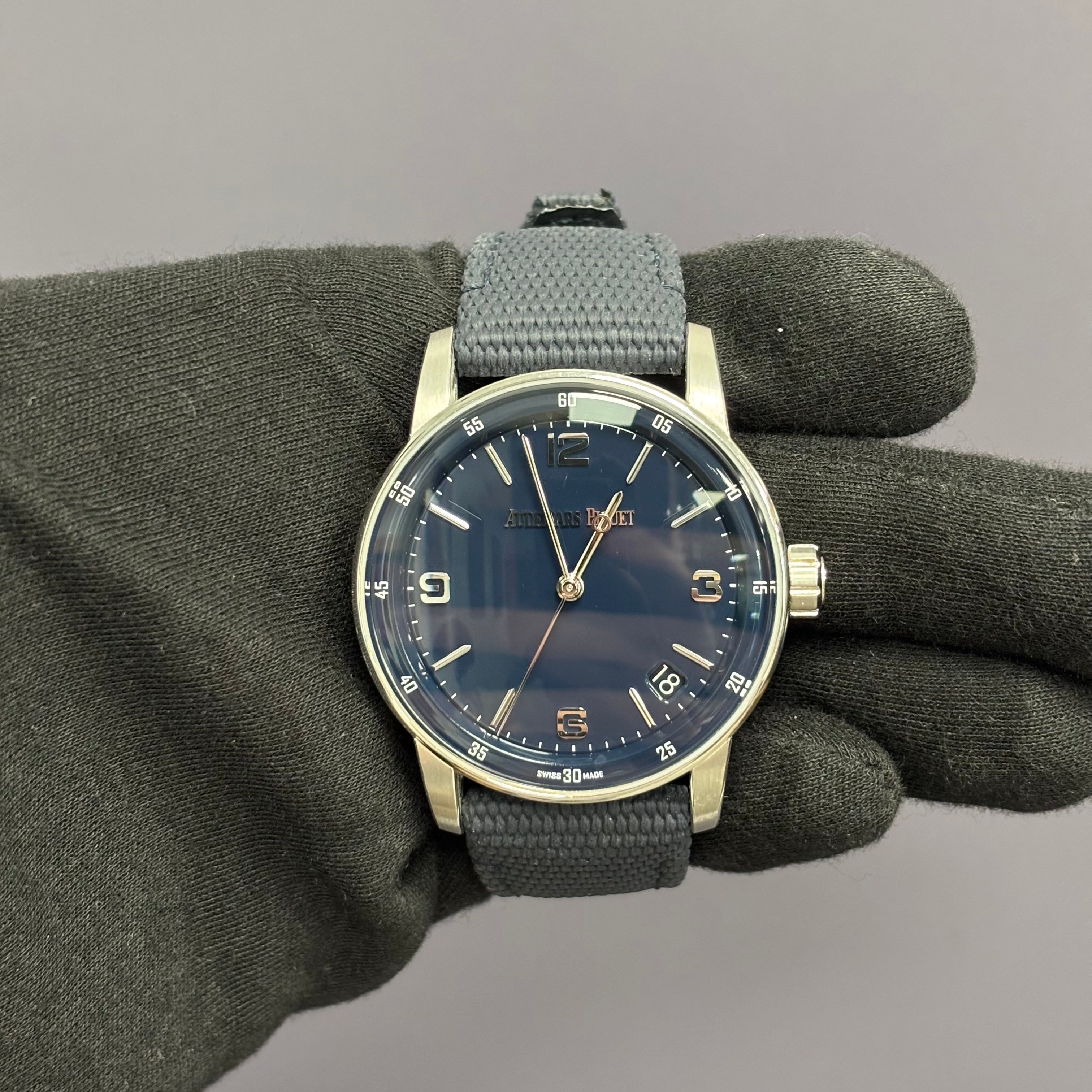 Audemars Piguet Code 11.59 41mm Blue Dial Watch Reference# 15210BC.OO.A321CR.01 - Happy Jewelers Fine Jewelry Lifetime Warranty