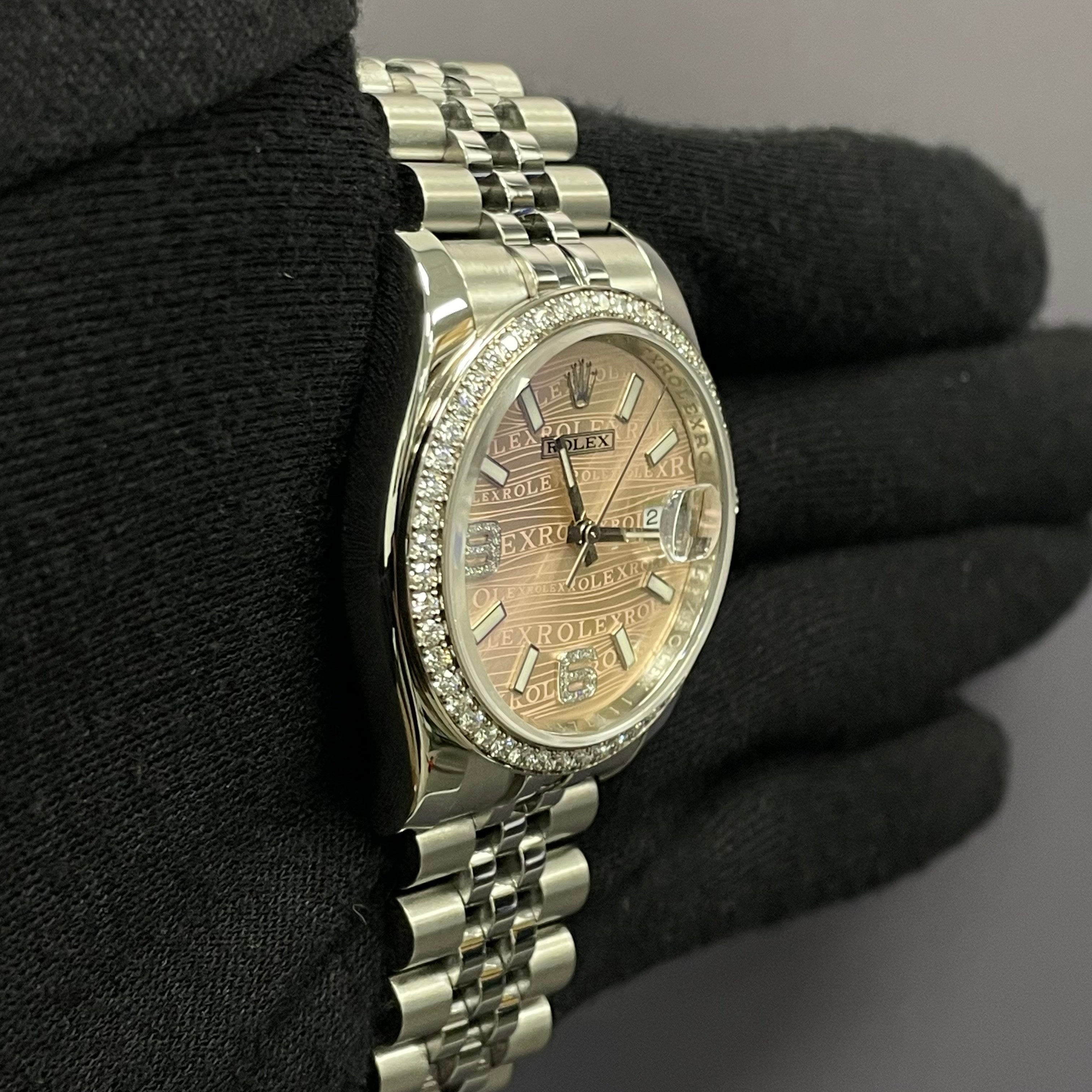 Rolex Datejust 36mm Pink Dial Watch Ref# 116244 - Happy Jewelers Fine Jewelry Lifetime Warranty