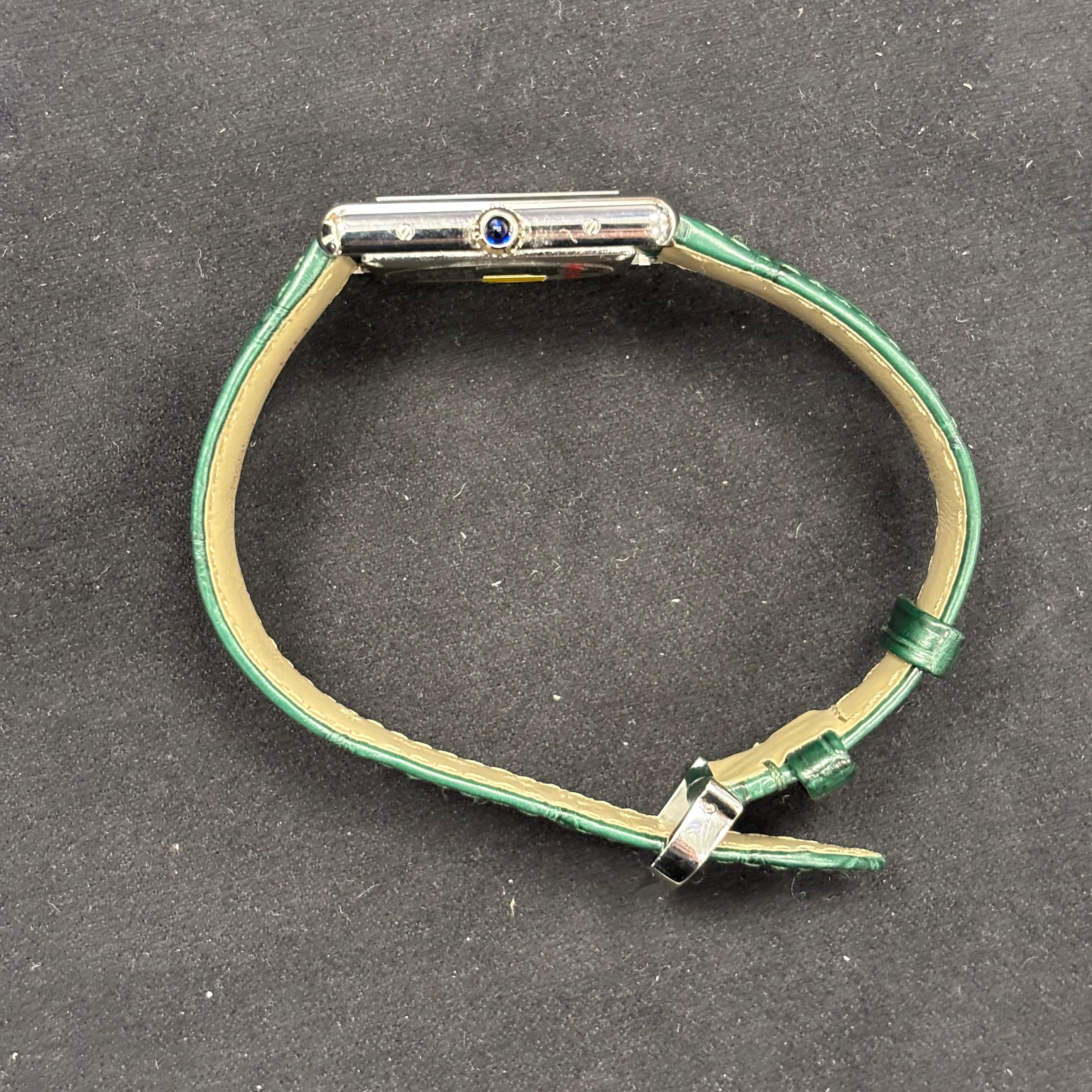 Cartier Tank 25mm Green Dial Watch Ref# WSTA0056 - Happy Jewelers Fine Jewelry Lifetime Warranty