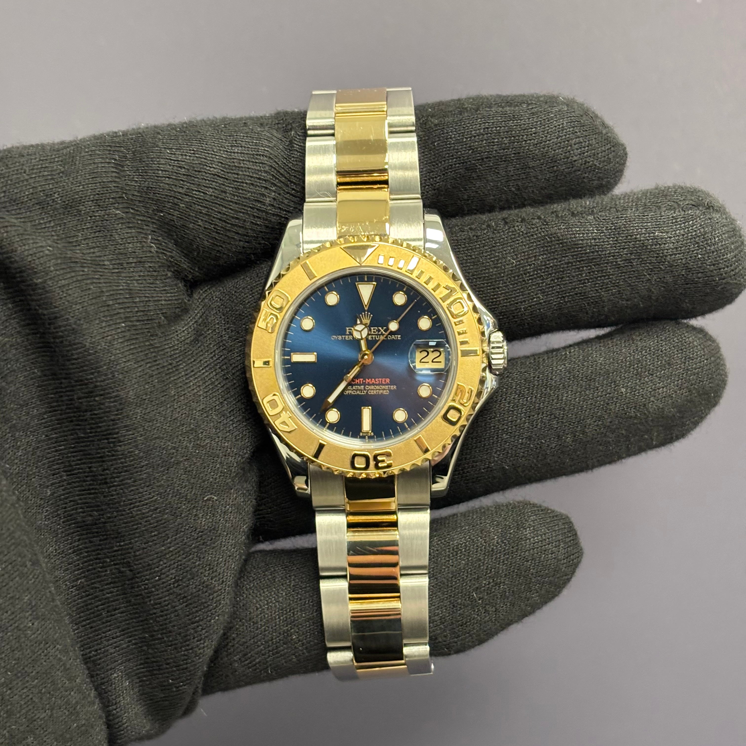 Rolex Yacht-Master 35mm Blue Dial Watch Ref# 68623 - Happy Jewelers Fine Jewelry Lifetime Warranty