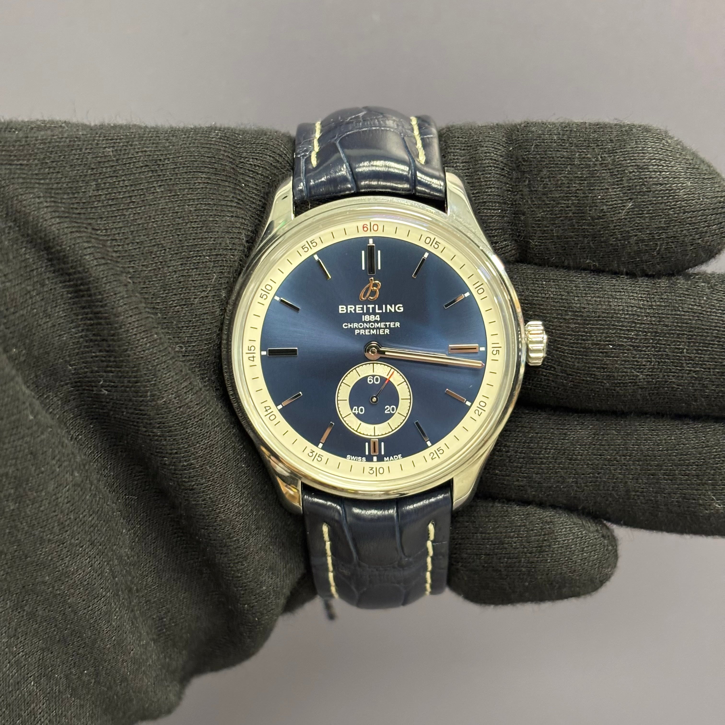 Breitling Premier 42mm Blue Dial Watch Ref# A37340 - Happy Jewelers Fine Jewelry Lifetime Warranty