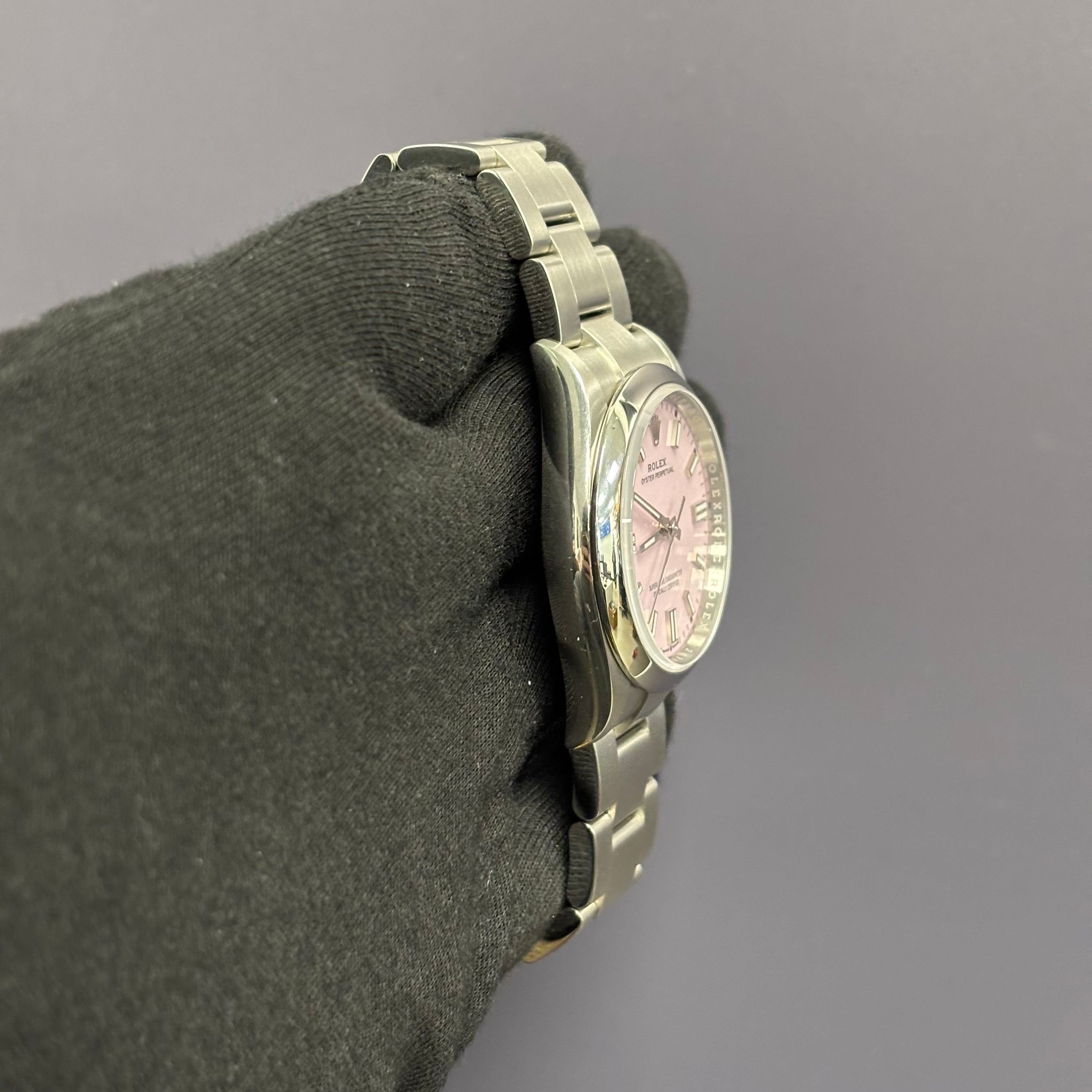 Rolex Oyster Perpetual 36mm Pink Dial Watch Ref# 126000 - Happy Jewelers Fine Jewelry Lifetime Warranty