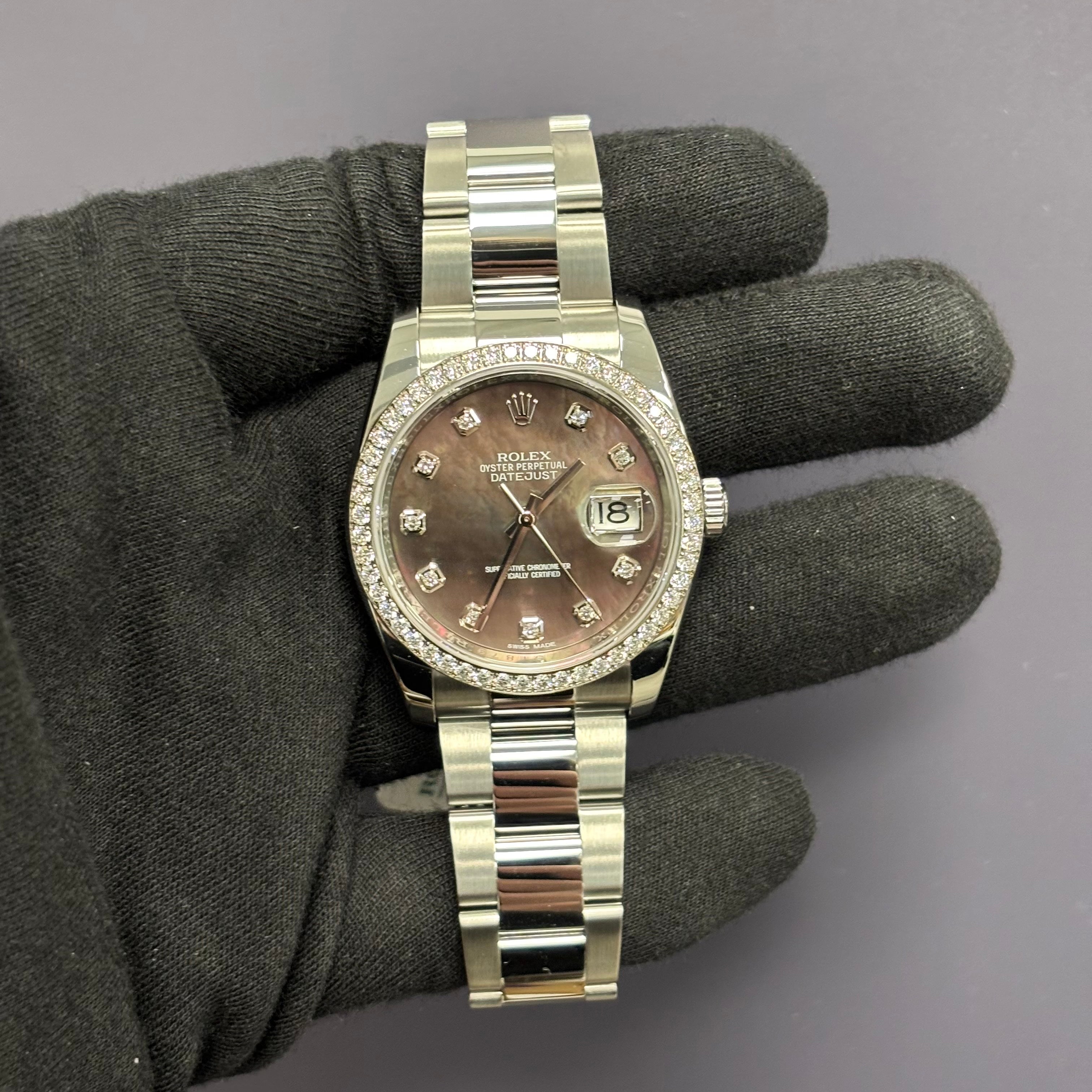 Rolex Datejust 36mm MOP Dial Watch Ref# 116244 - Happy Jewelers Fine Jewelry Lifetime Warranty