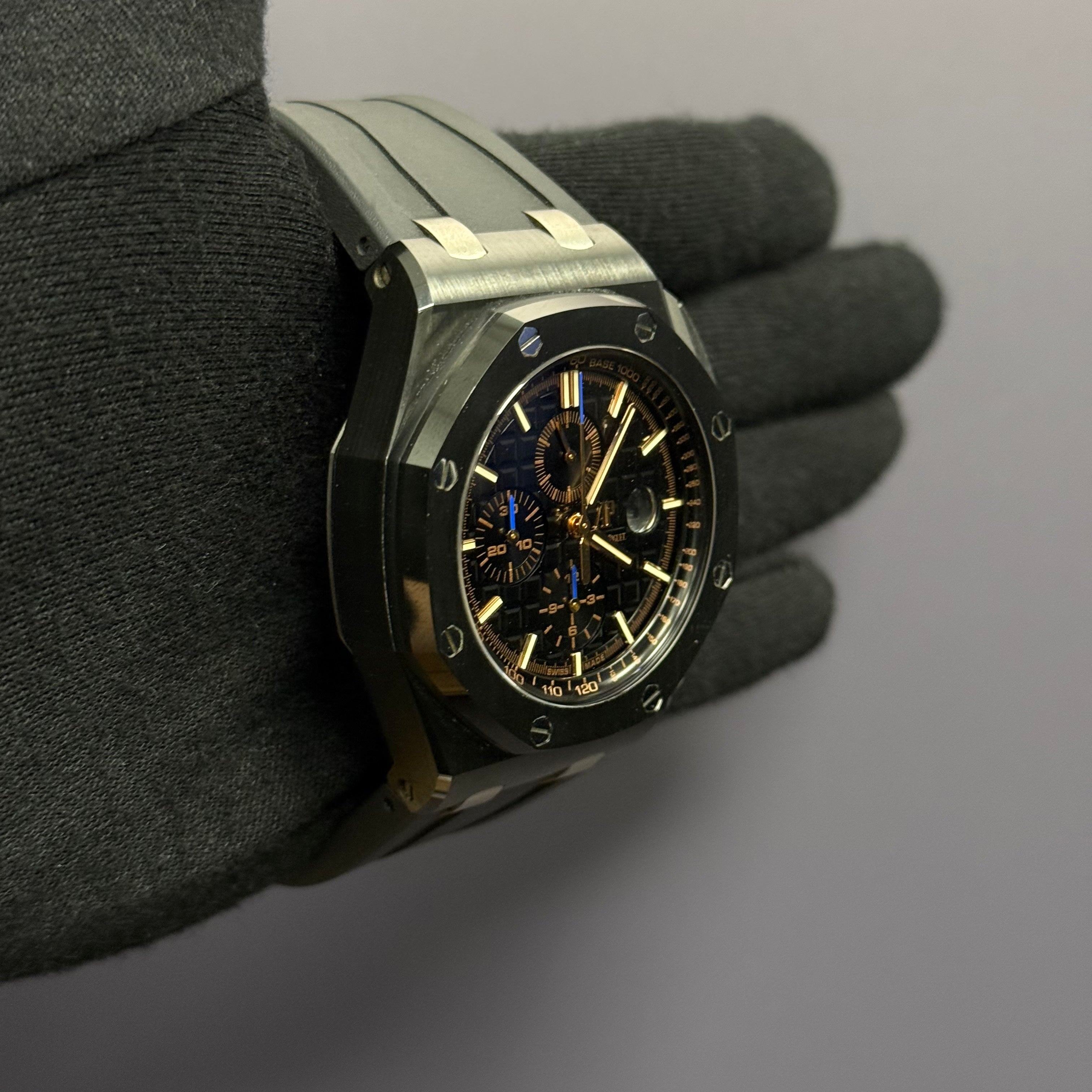 Audemars Piguet Royal Oak 44mm Black Dial Watch Ref# 26405CE.OO.A002CA.02 - Happy Jewelers Fine Jewelry Lifetime Warranty