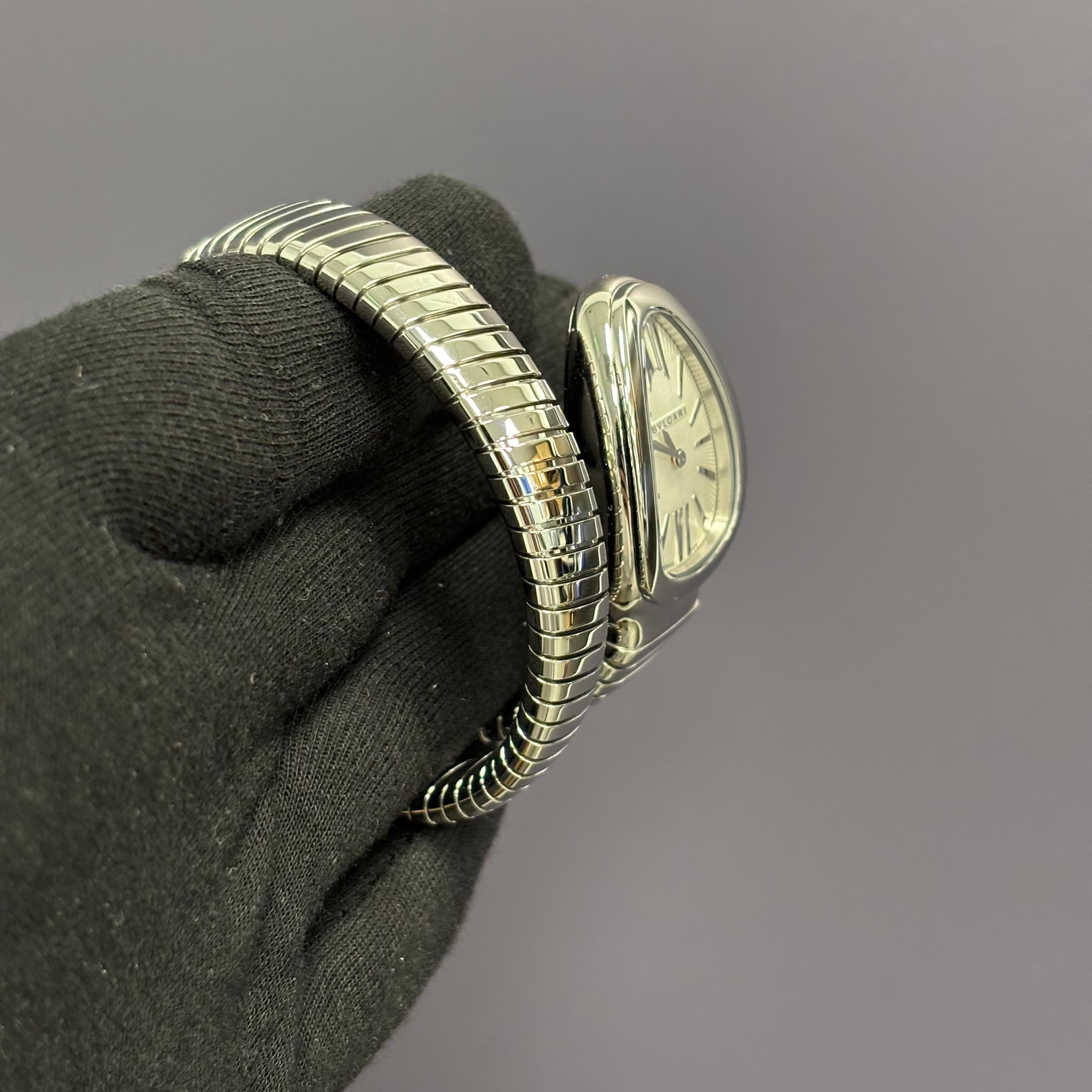 Bvlgari Serpenti 35mm Silver Dial Watch Ref# 101828 - Happy Jewelers Fine Jewelry Lifetime Warranty