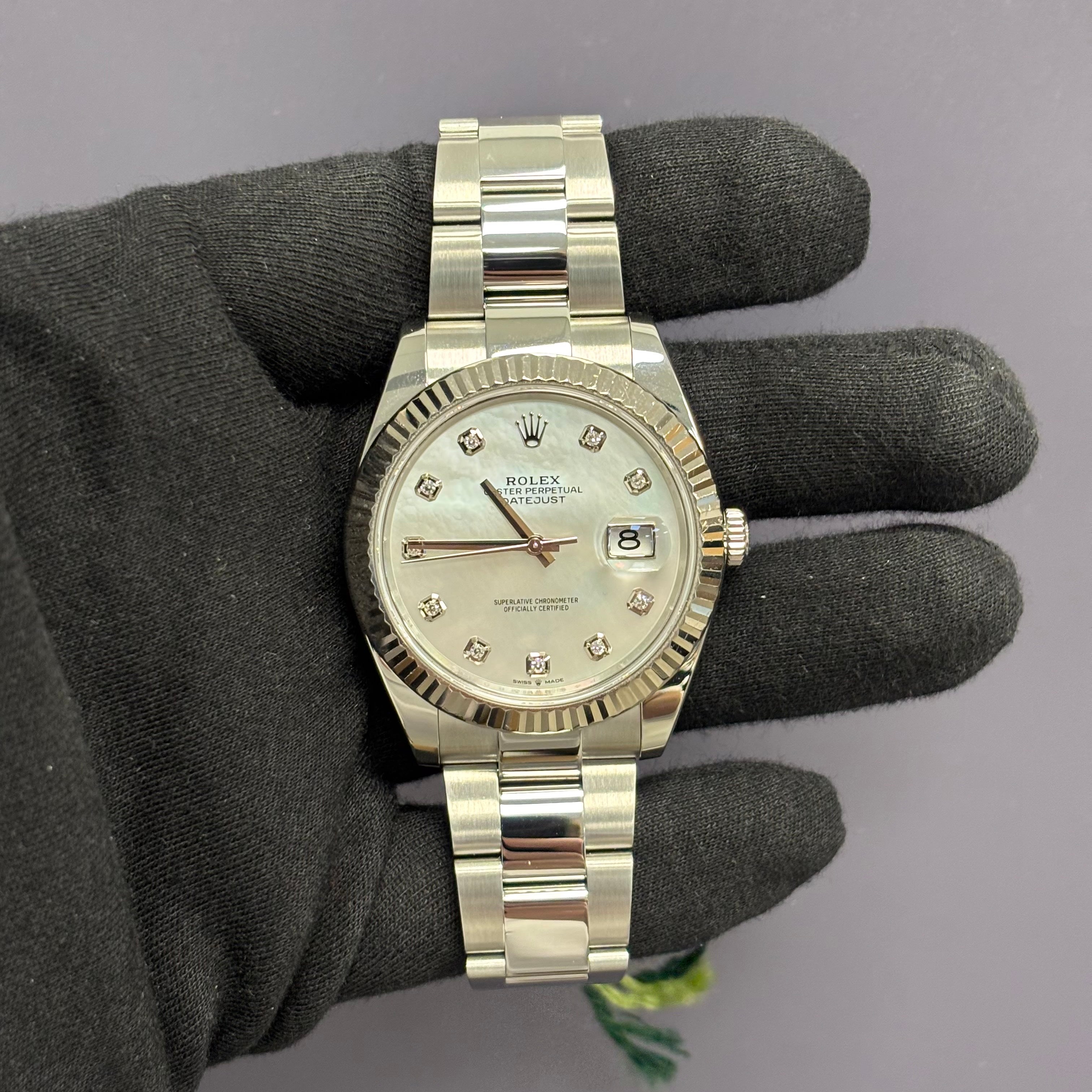 Rolex Datejust 41mm MOP Dial Watch Ref# 126334 - Happy Jewelers Fine Jewelry Lifetime Warranty