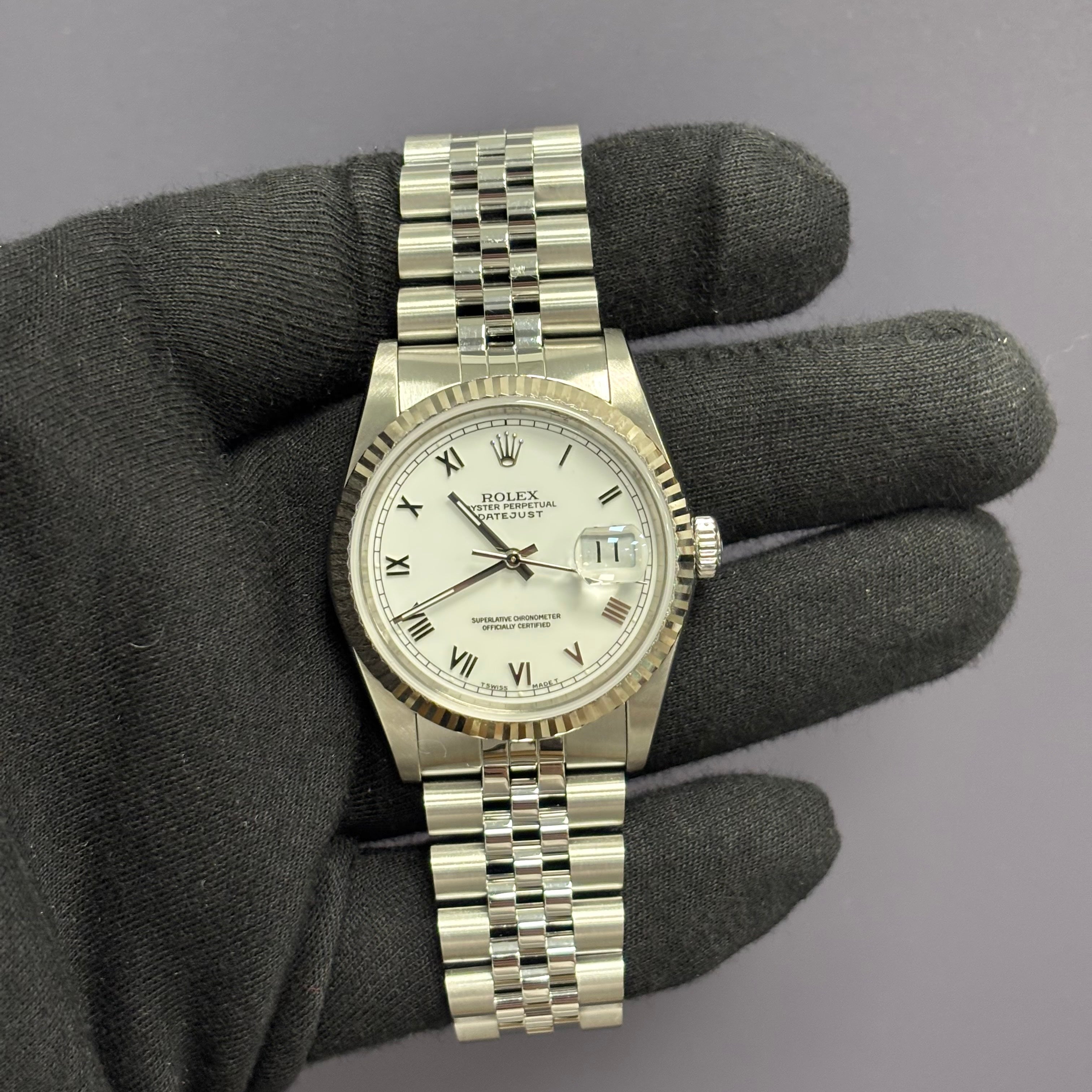 Rolex Datejust 36mm White Dial Watch Ref# 16234 - Happy Jewelers Fine Jewelry Lifetime Warranty