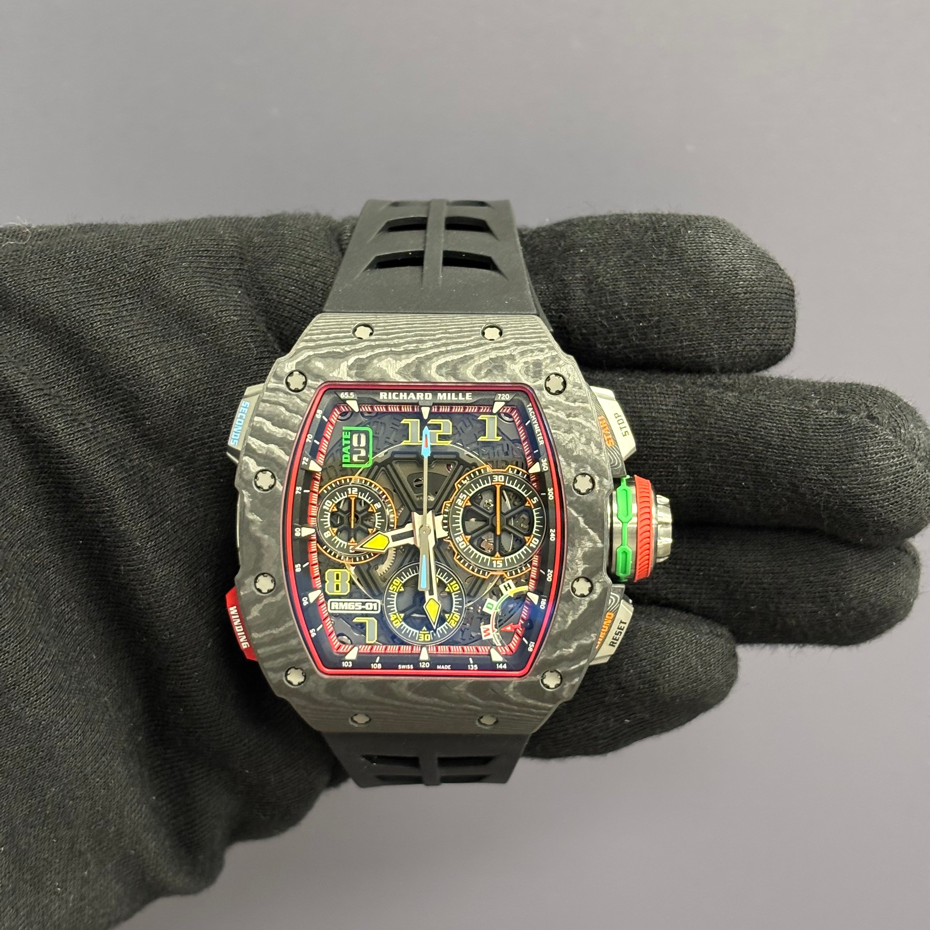 Richard Mille RM65-01 42mm Openwork Dial Watch Ref# RM65-01 - Happy Jewelers Fine Jewelry Lifetime Warranty