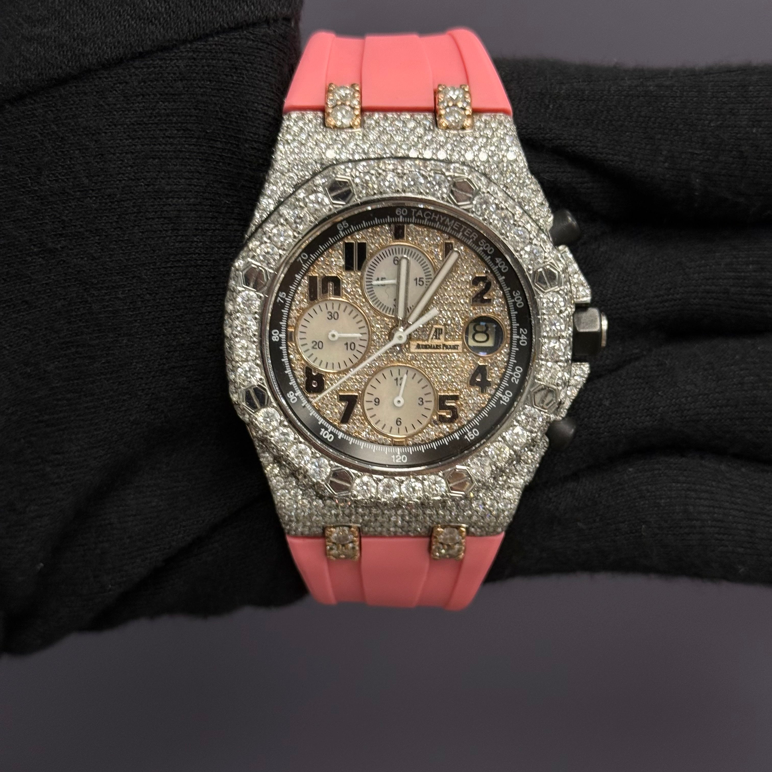 Audemars Piguet Royal Oak 42mm Pave Dial Watch - Happy Jewelers Fine Jewelry Lifetime Warranty