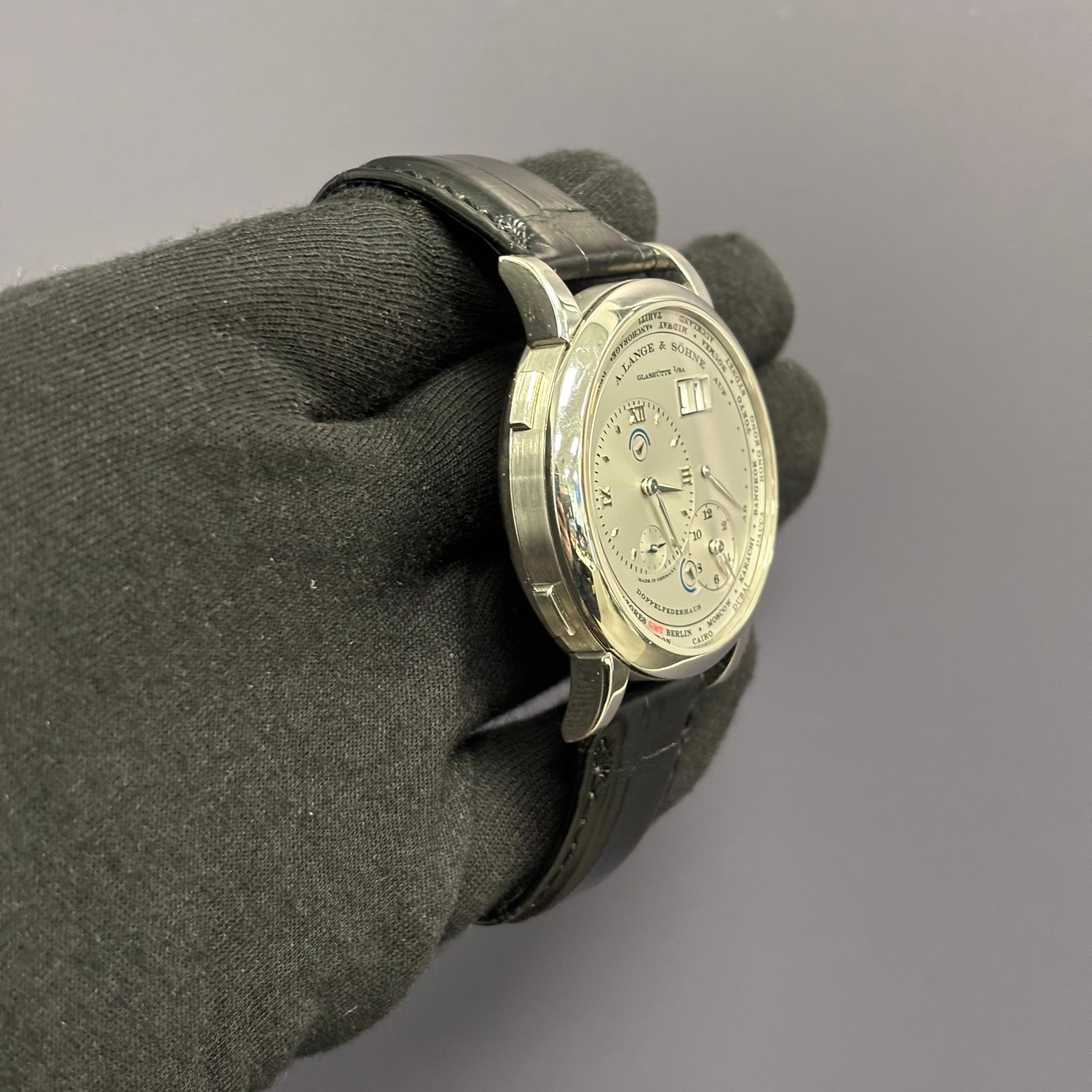 A. Lange & Sohne 1 Time Zone 42mm Silver Dial Watch Ref# 116.025 - Happy Jewelers Fine Jewelry Lifetime Warranty