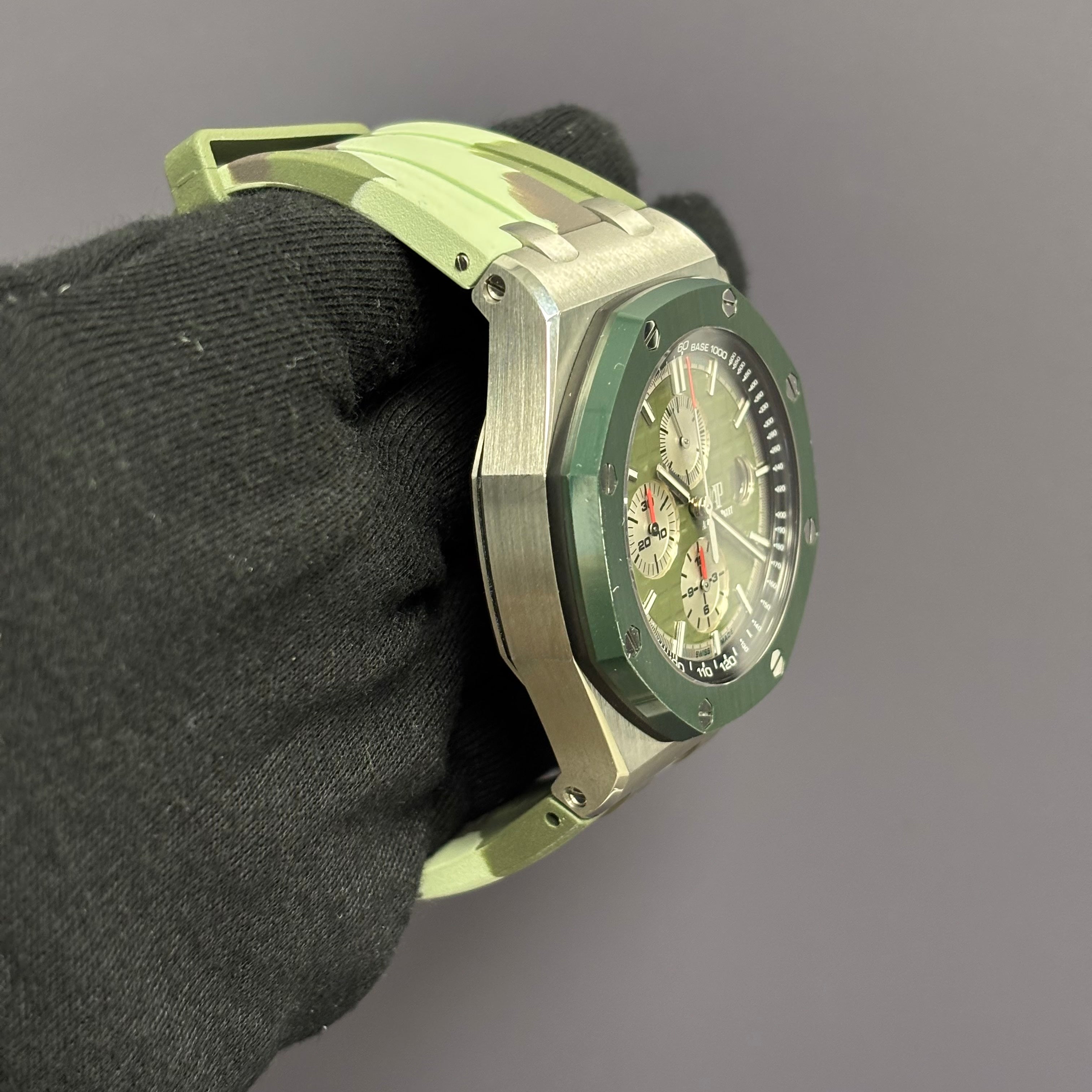 Audemars Piguet Royal Oak 44mm Green Dial Watch Ref# 26400SO.OO.A055CA.01 - Happy Jewelers Fine Jewelry Lifetime Warranty