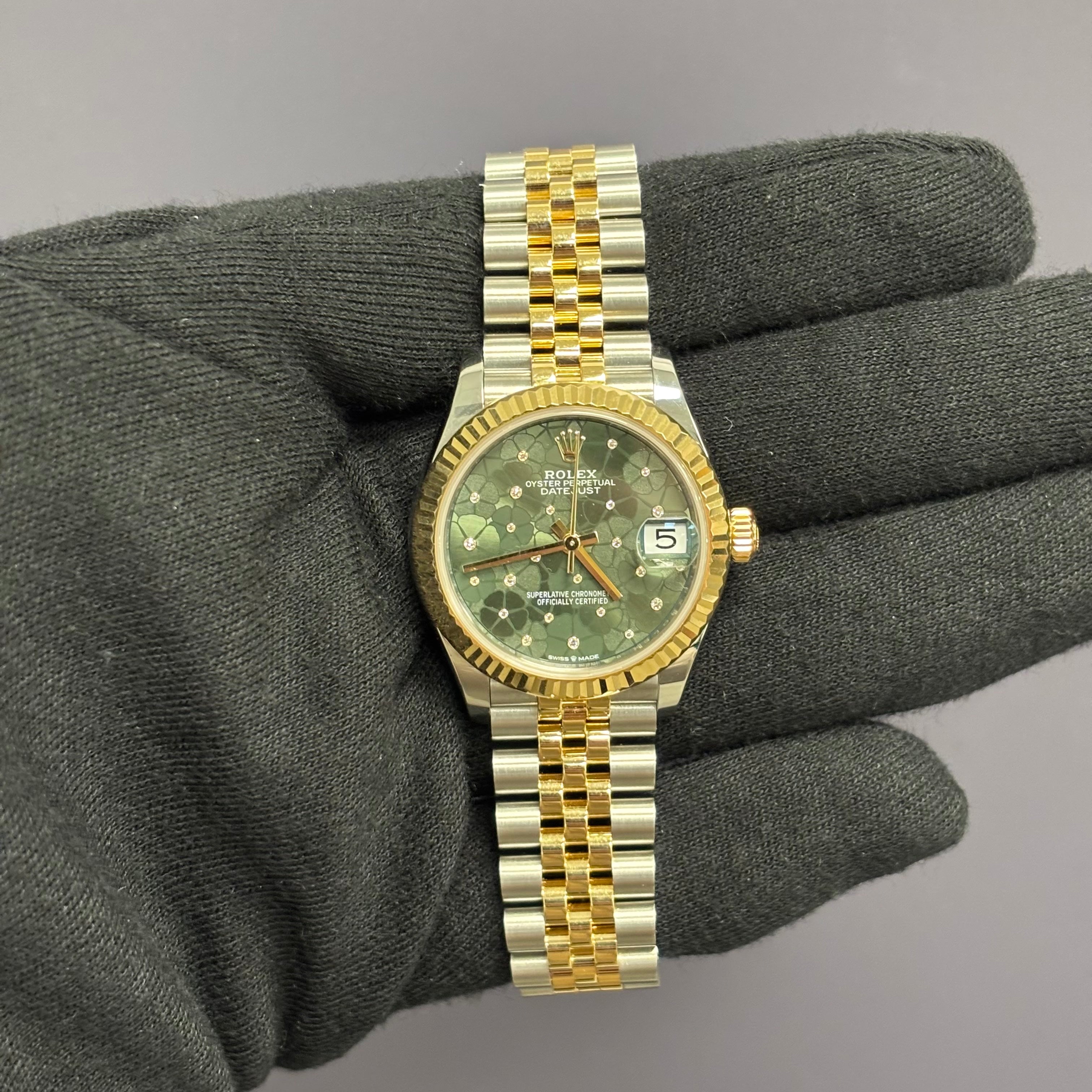 Rolex Datejust 31mm Green Dial Watch Ref# 278273 - Happy Jewelers Fine Jewelry Lifetime Warranty