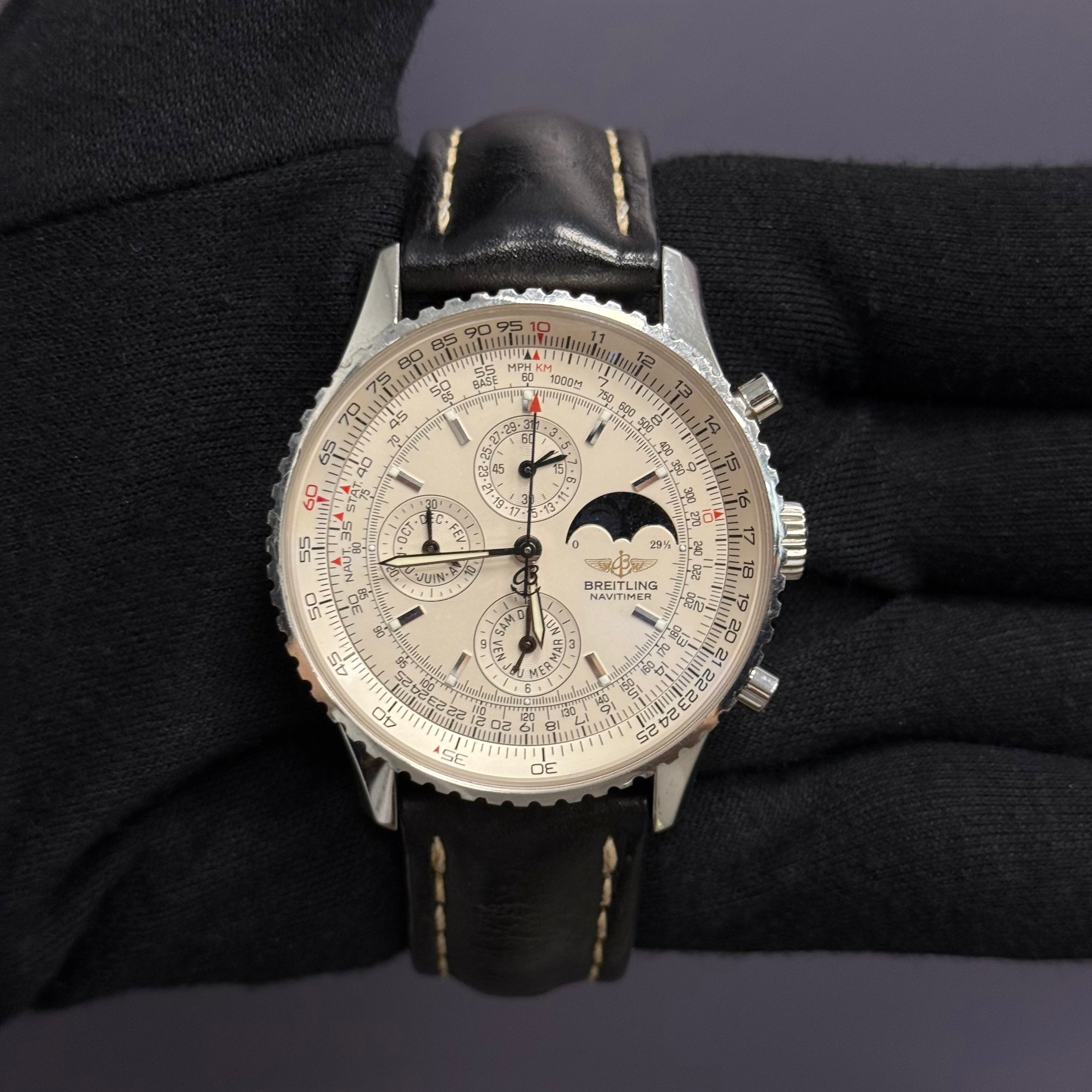 Breitling Navitimer 42mm Silver Dial Watch Ref# A19340 - Happy Jewelers Fine Jewelry Lifetime Warranty
