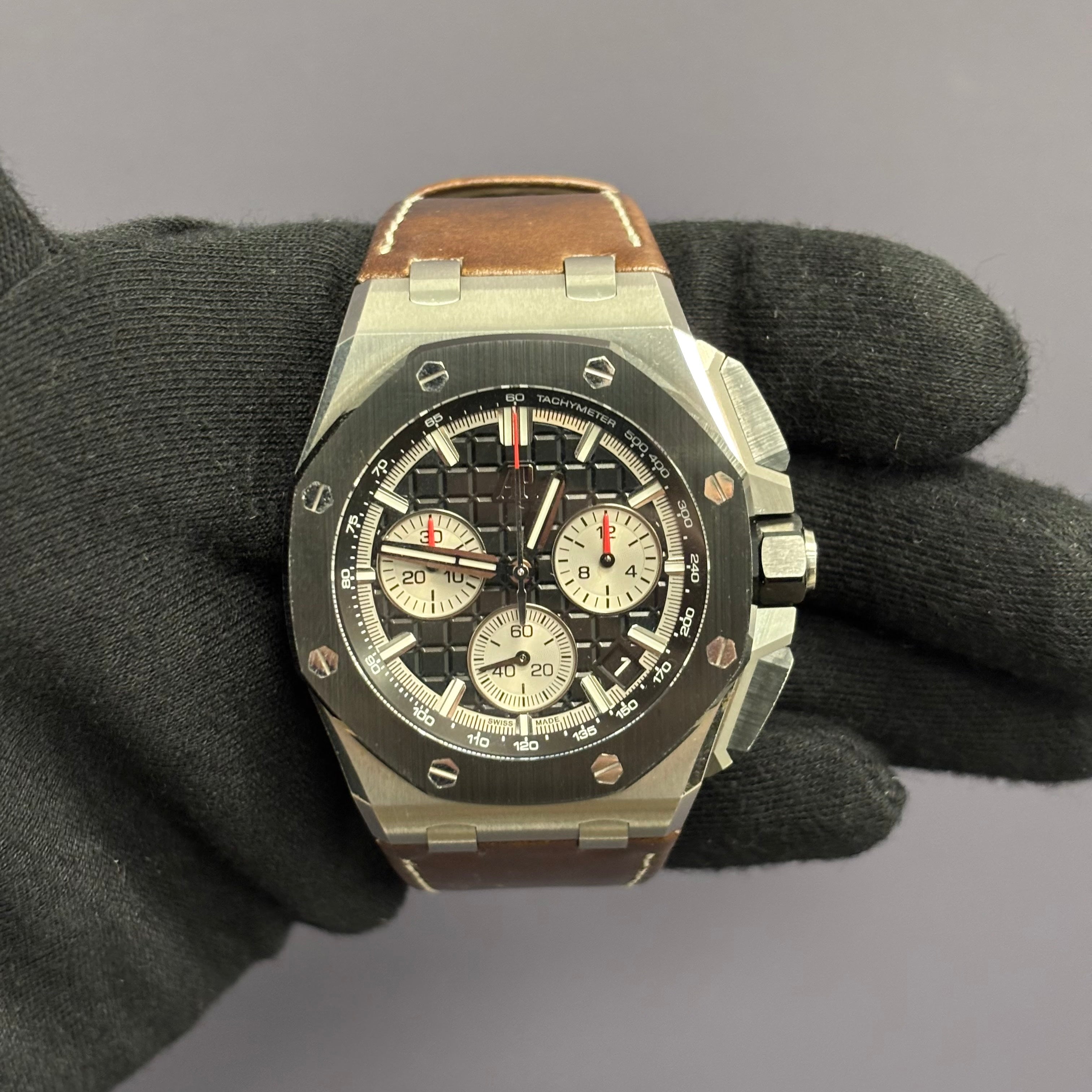 Audemars Piguet Royal Oak 43mm Black Dial Watch Ref# 26420SO.OO.A002CA.01 - Happy Jewelers Fine Jewelry Lifetime Warranty