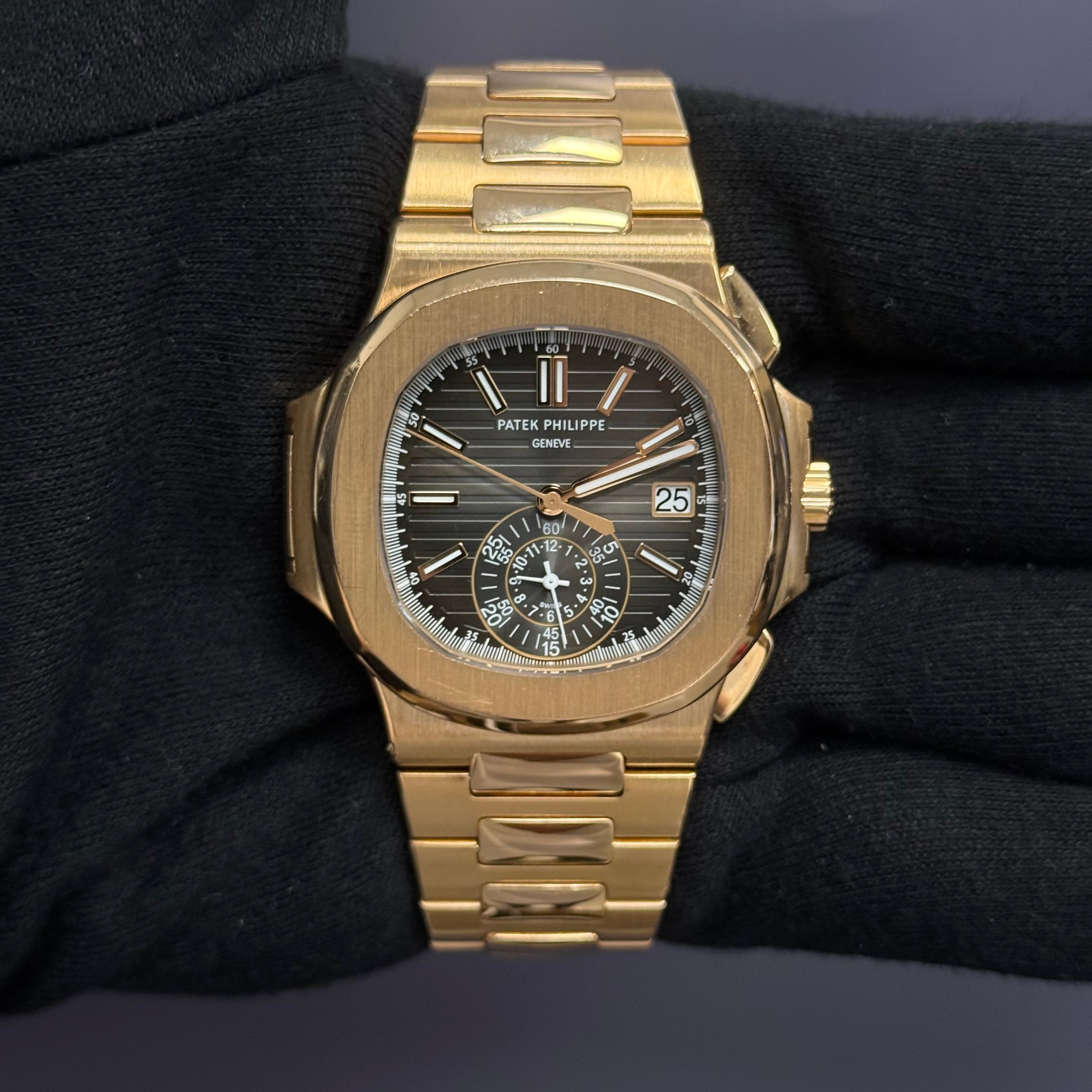 Patek Philippe Nautilus 40.5mm Grey Dial Watch Ref# 5980/1R-001 - Happy Jewelers Fine Jewelry Lifetime Warranty