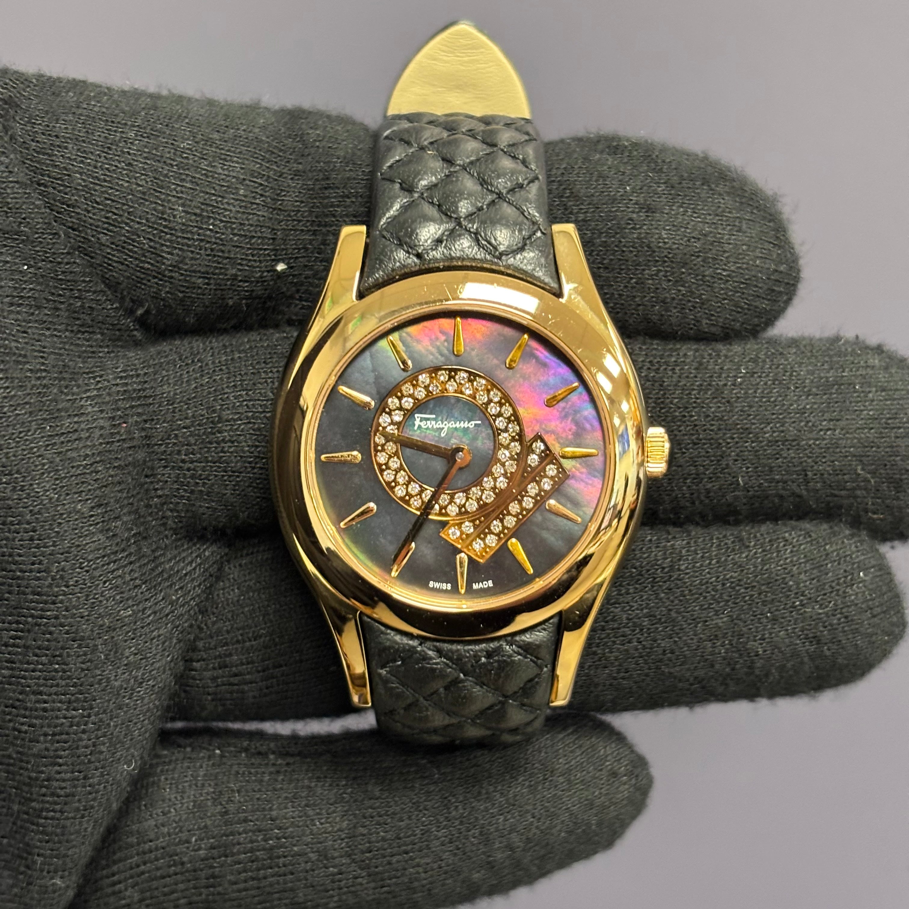 Salvatore Ferragamo Lirica 33mm MOP Dial Watch - Happy Jewelers Fine Jewelry Lifetime Warranty