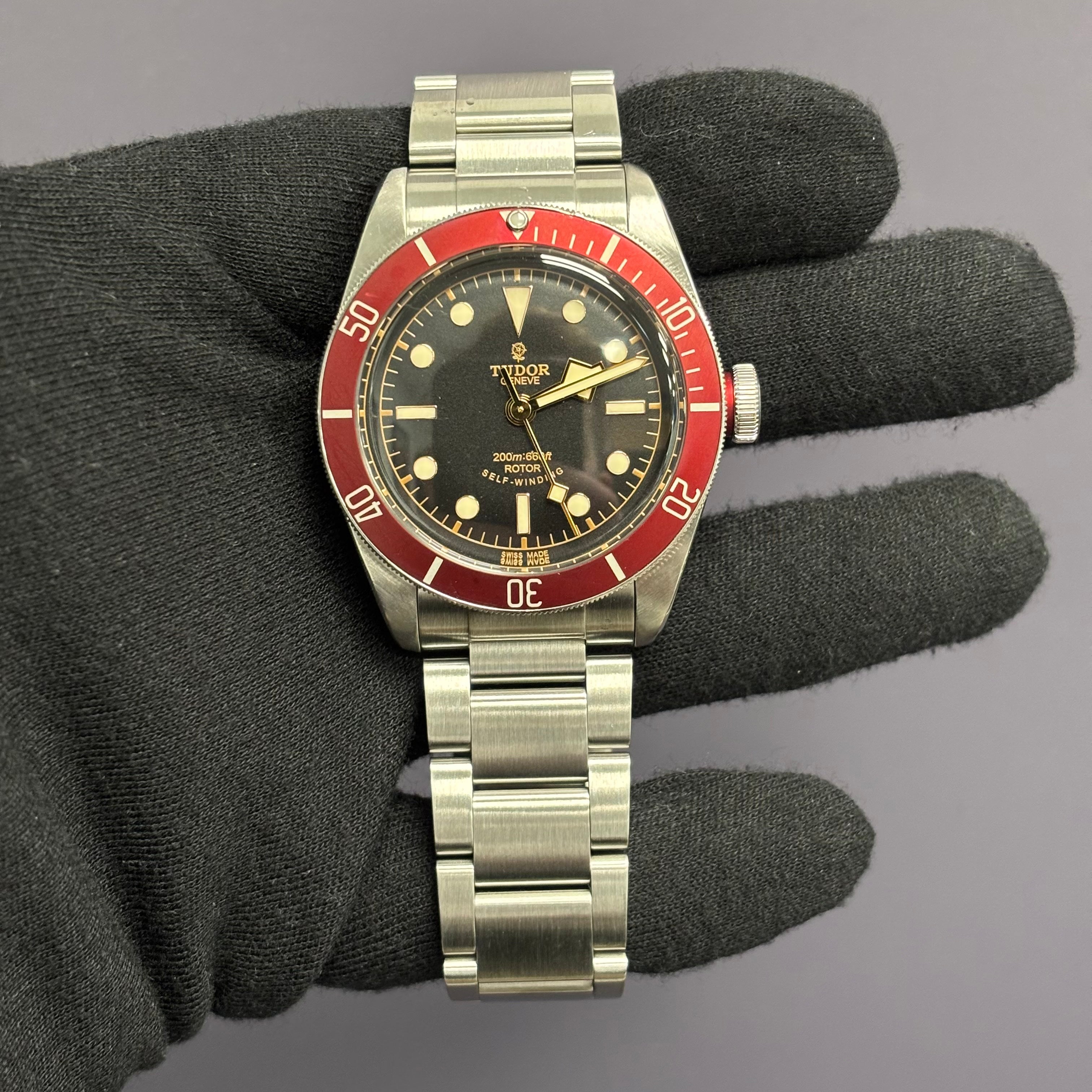 Tudor Black Bay 41mm Black Dial Watch Ref# 79220R - Happy Jewelers Fine Jewelry Lifetime Warranty