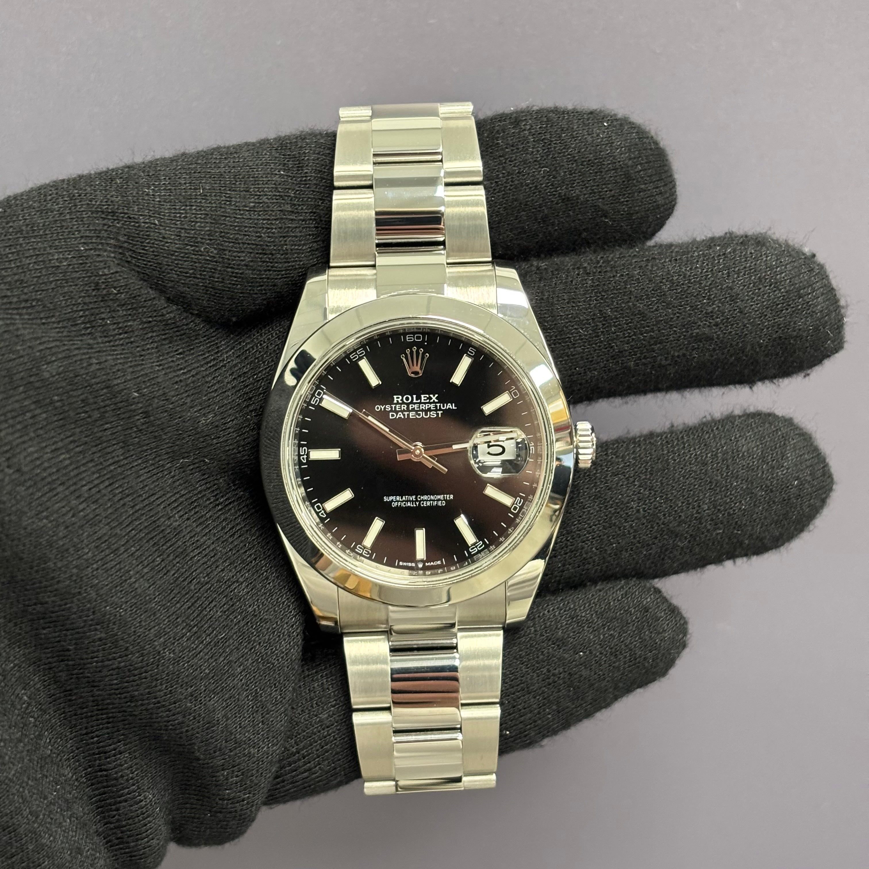 Rolex Datejust 41mm Black Dial Watch Ref# 126300 - Happy Jewelers Fine Jewelry Lifetime Warranty